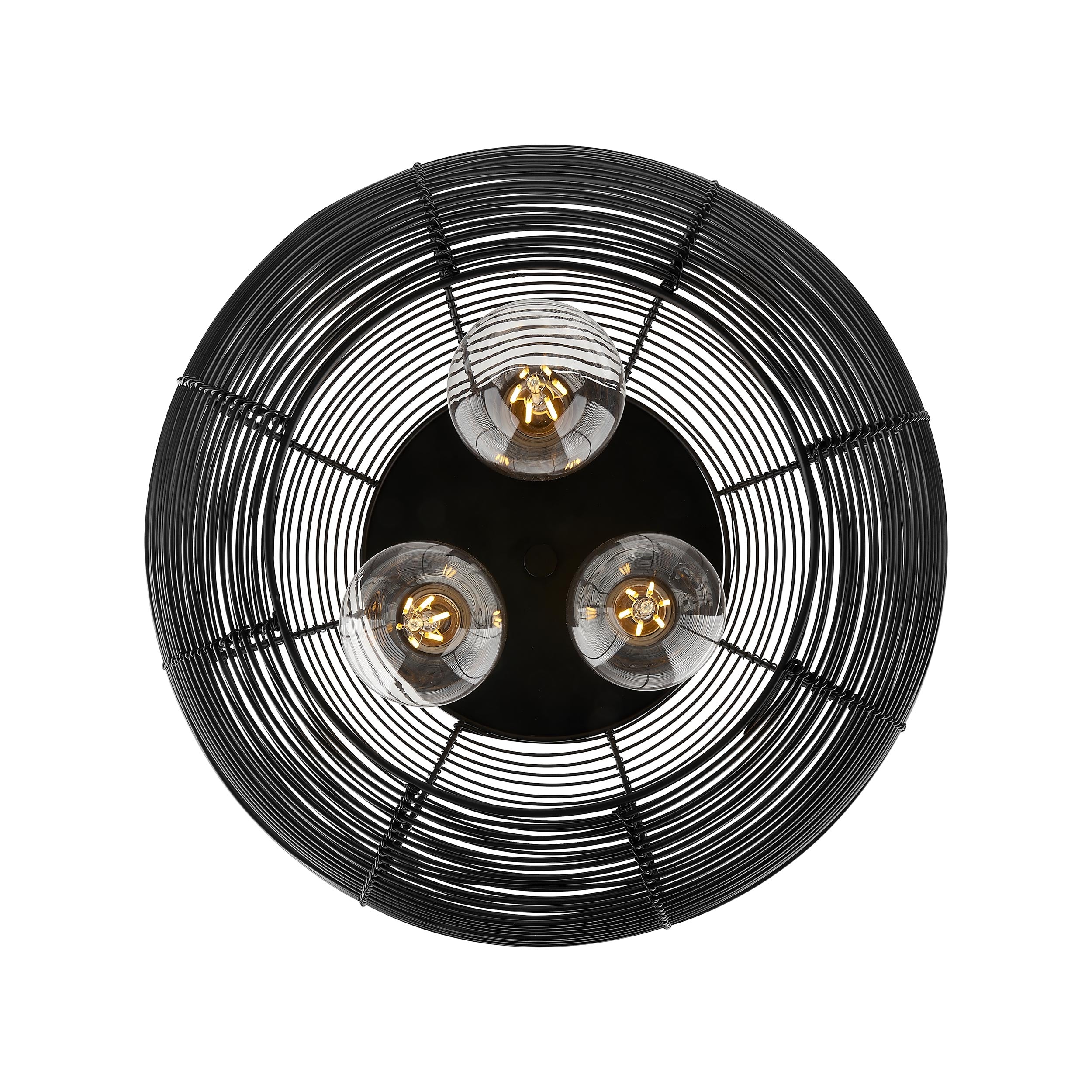 Golden Lighting Calypso 3-light Flush Mount in Matte Black - - Golden Lighting
