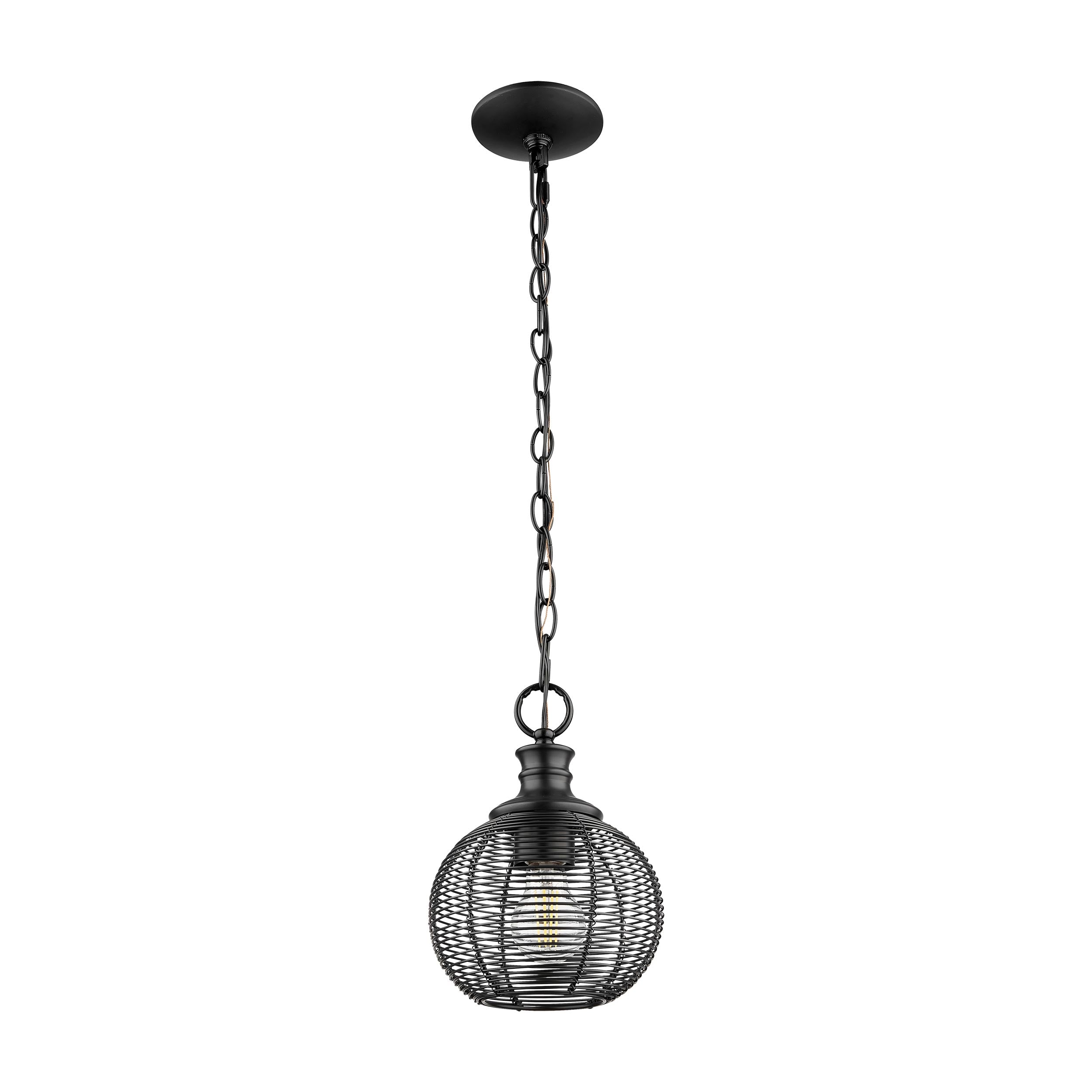 Golden Lighting Calypso 1-light 8in Pendant in Matte Black - - Golden Lighting