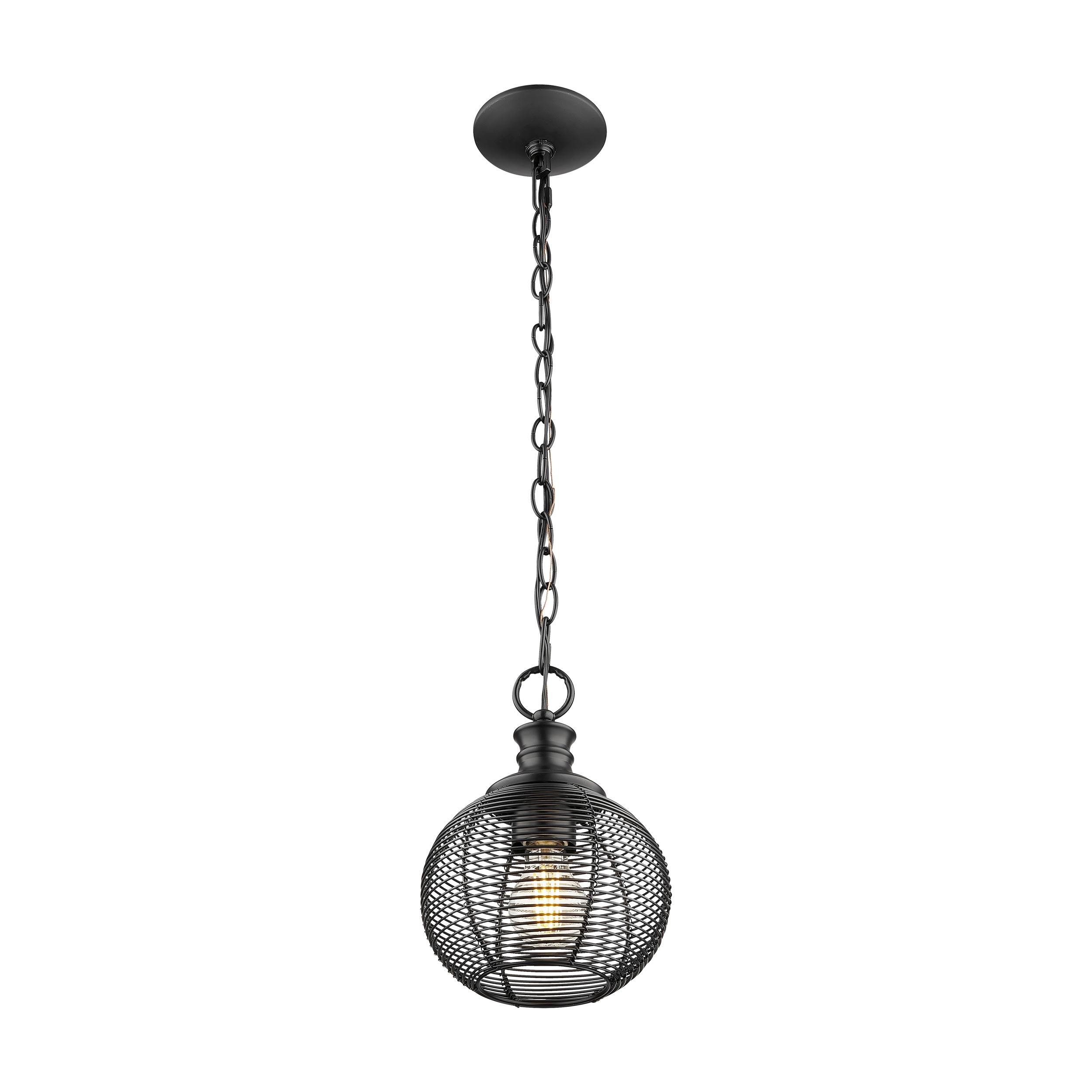 Golden Lighting Calypso 1-light 8in Pendant in Matte Black - - Golden Lighting