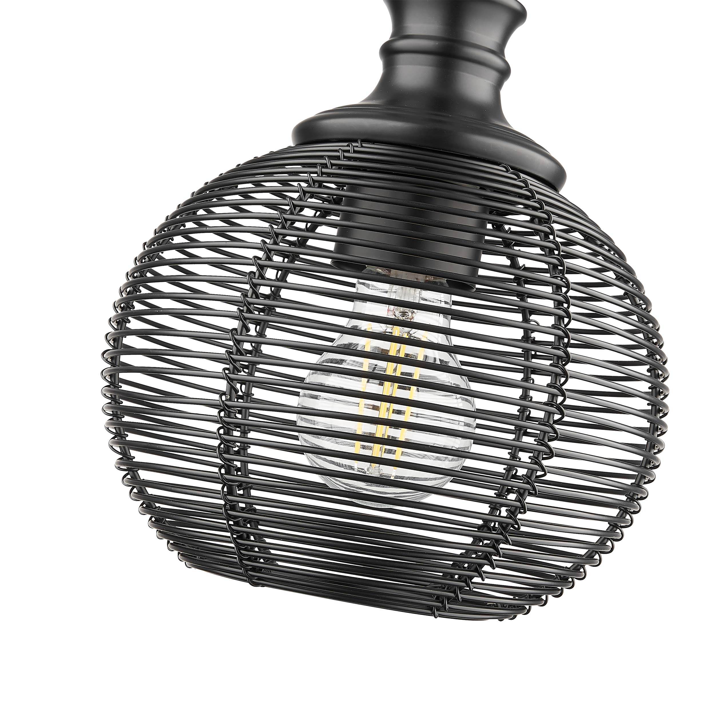 Golden Lighting Calypso 1-light 8in Pendant in Matte Black - - Golden Lighting