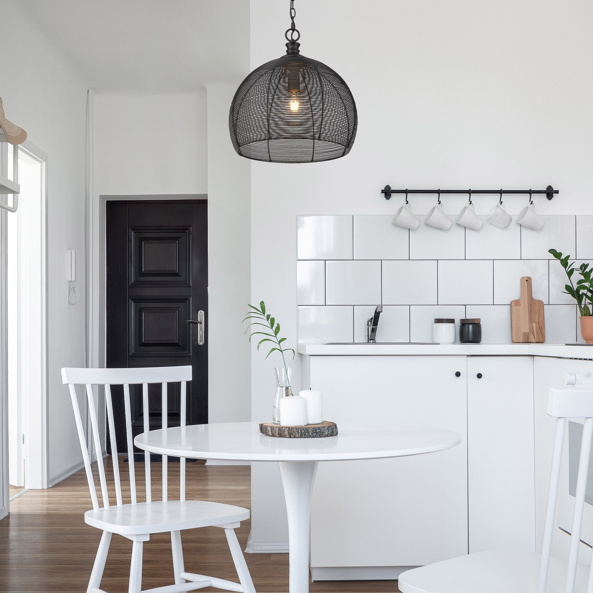 Golden Lighting Calypso 1-light 16in Pendant in Matte Black