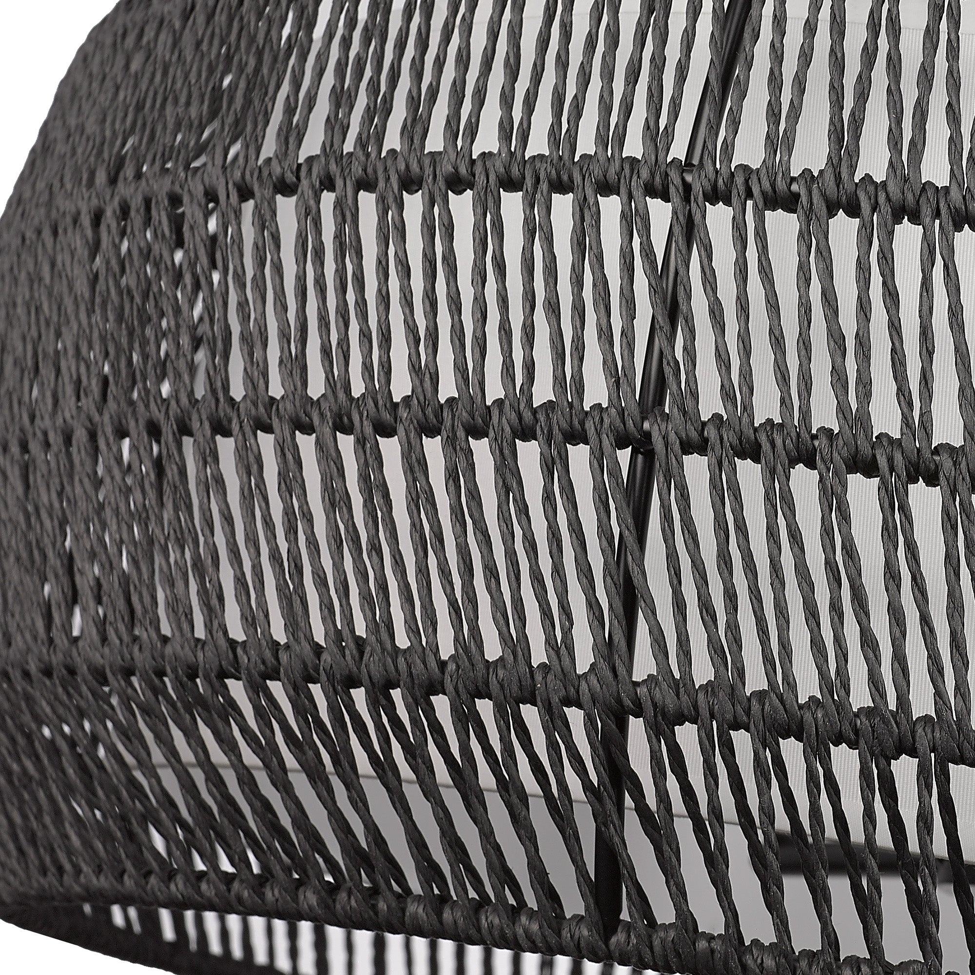 Golden Lighting Everly 6-light Chandelier in Matte Black and Modern Black Rattan shade - - Golden Lighting