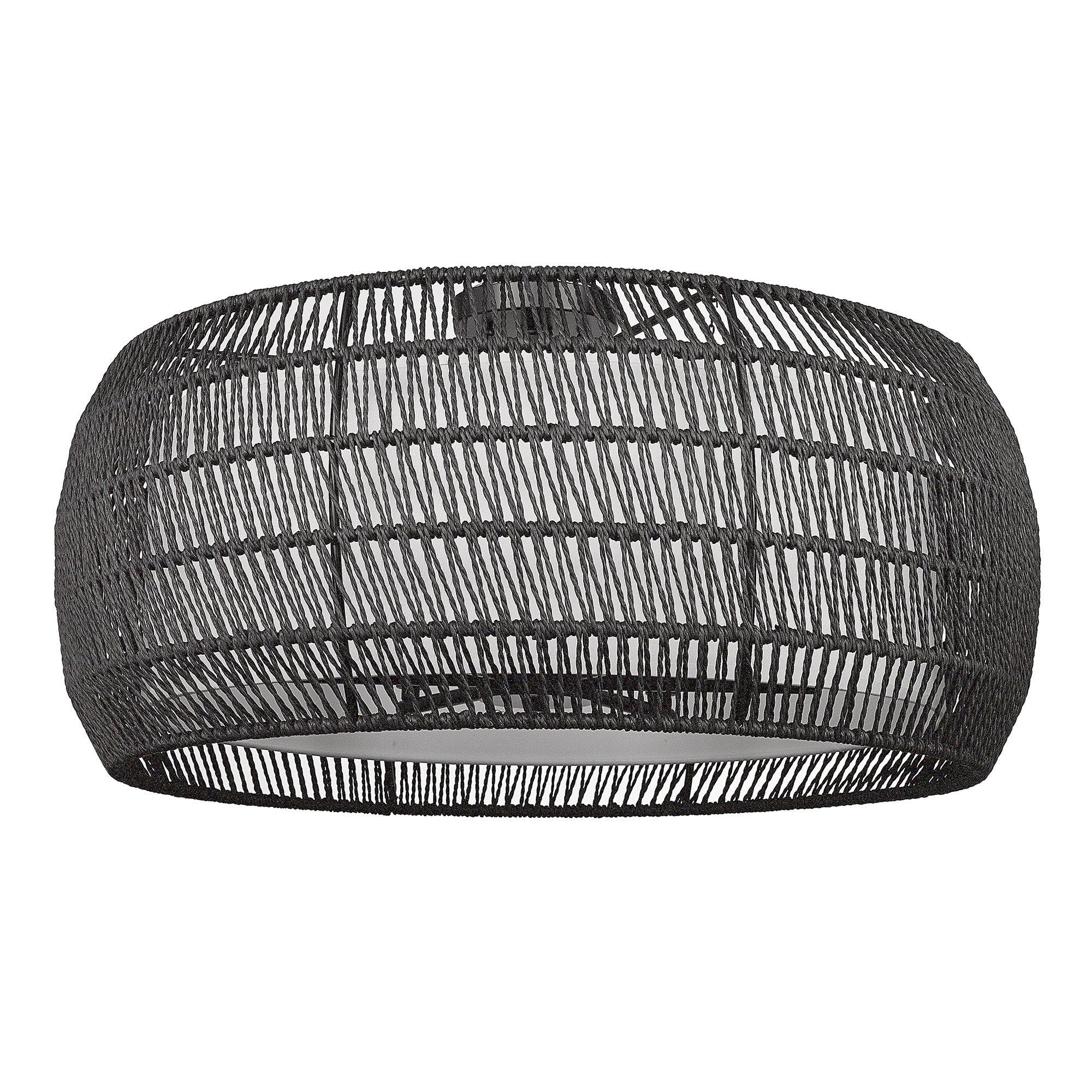 Golden Lighting Everly 6-light Semi-Flush Mount in Matte Black and Modern Black Rattan shade