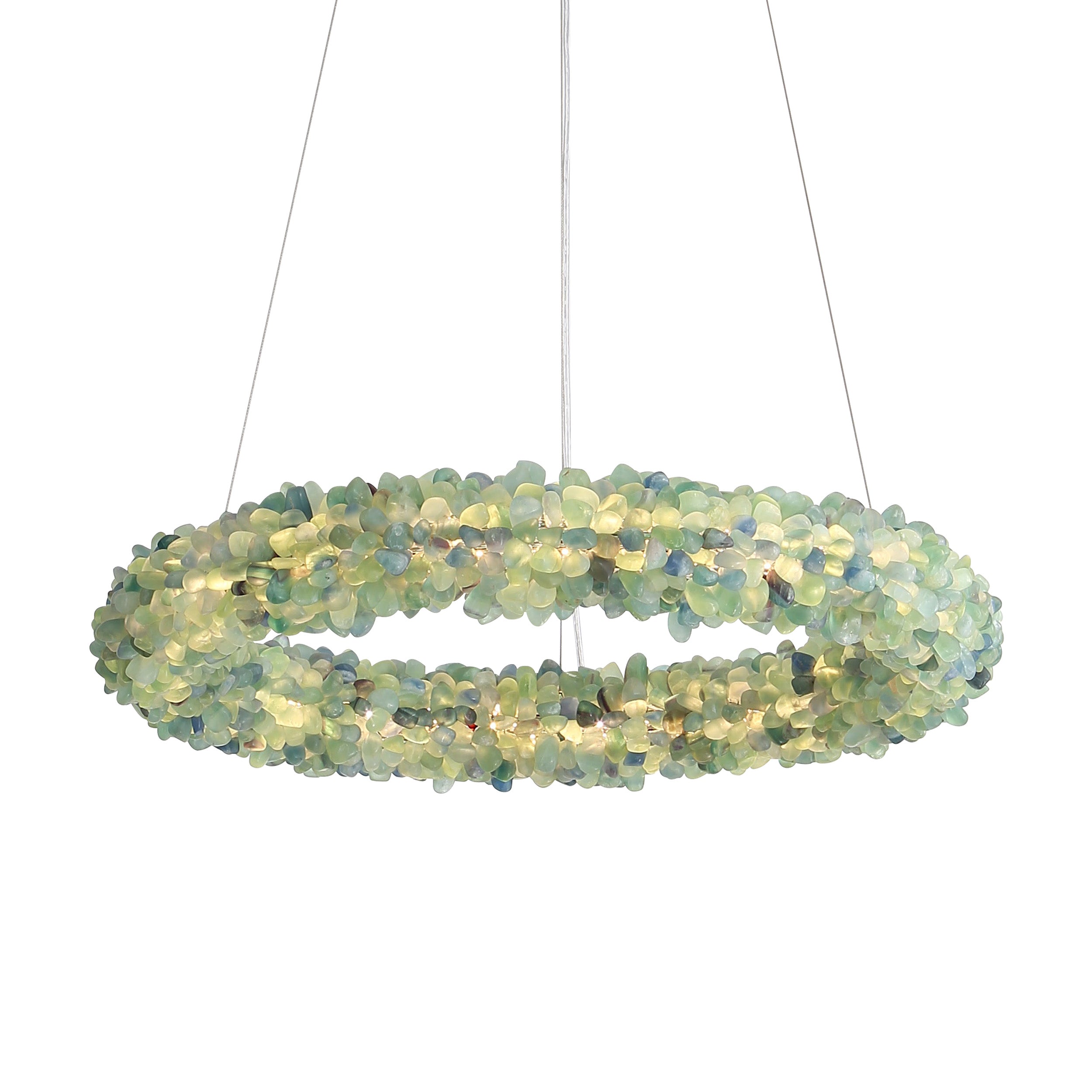 Ziva by Golden Lighting Corallo Integrated LED 22in Chandelier in Turquoise - - Golden Lighting