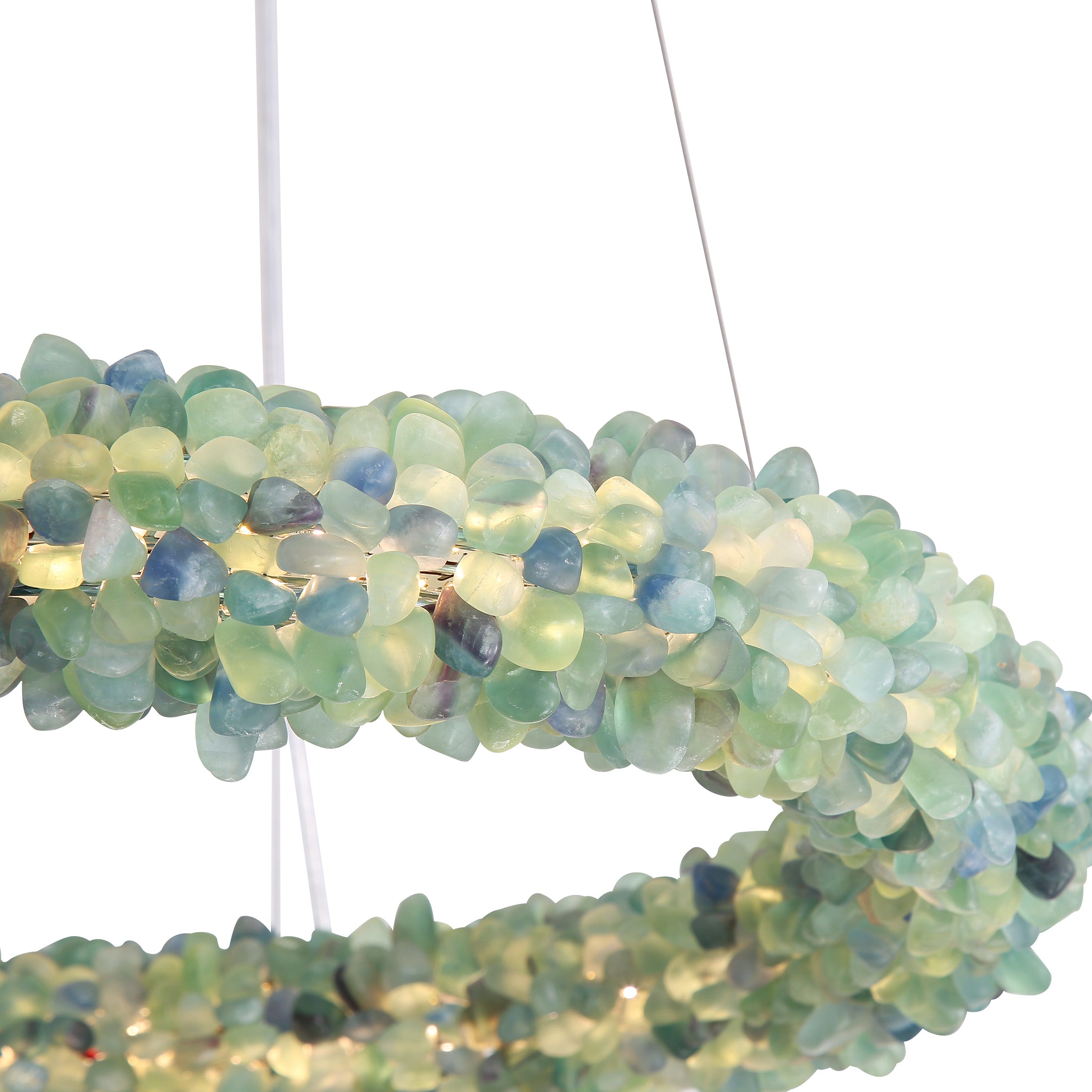 Ziva by Golden Lighting Corallo Integrated LED 22in Chandelier in Turquoise - - Golden Lighting