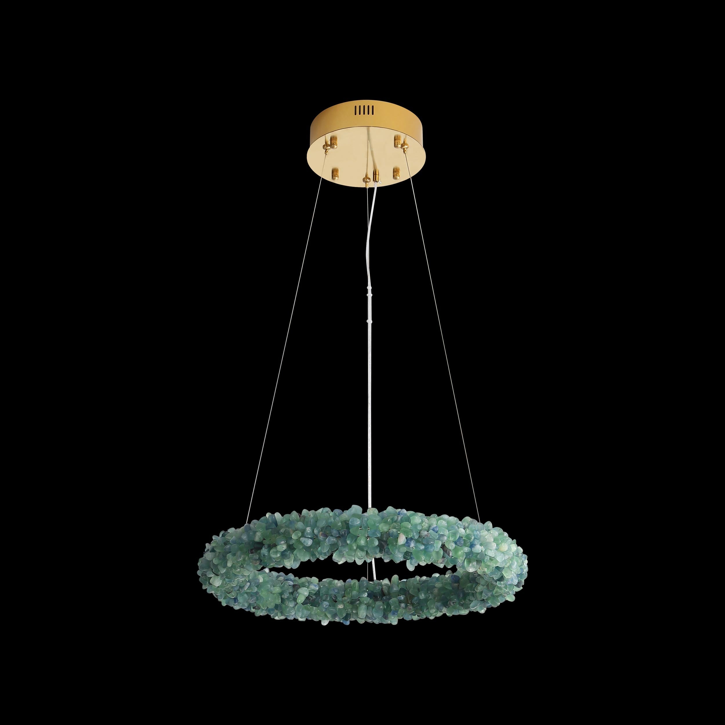 Ziva by Golden Lighting Corallo Integrated LED 22in Chandelier in Turquoise - - Golden Lighting