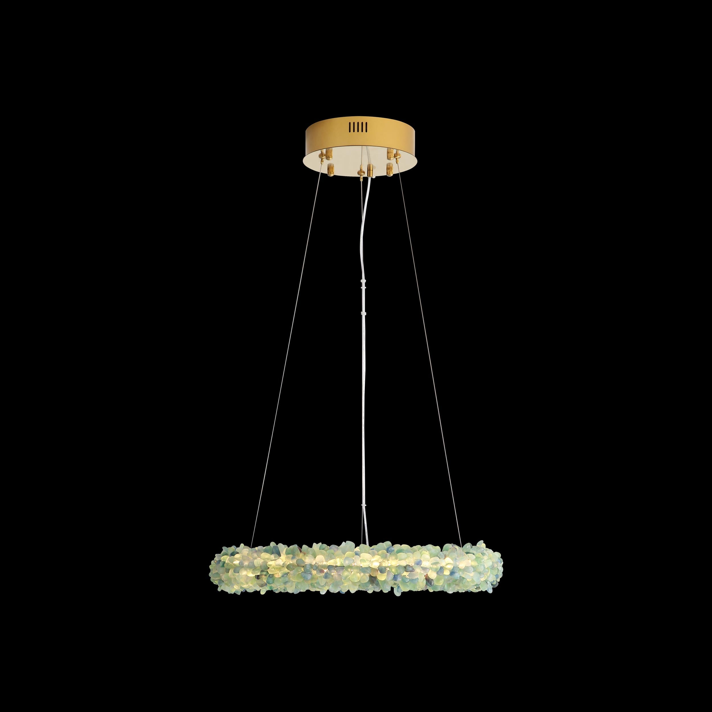 Ziva by Golden Lighting Corallo Integrated LED 22in Chandelier in Turquoise - - Golden Lighting