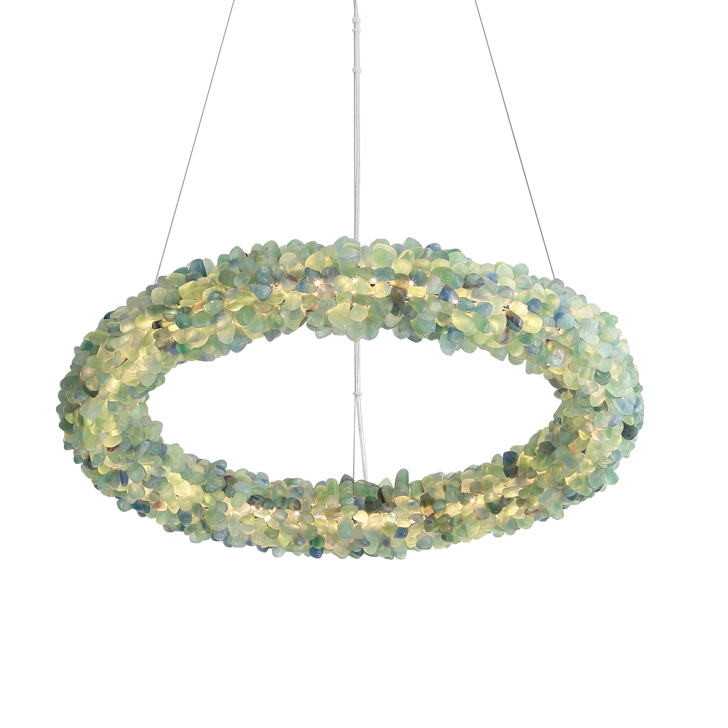 Ziva by Golden Lighting Corallo Integrated LED 22in Chandelier in Turquoise - - Golden Lighting