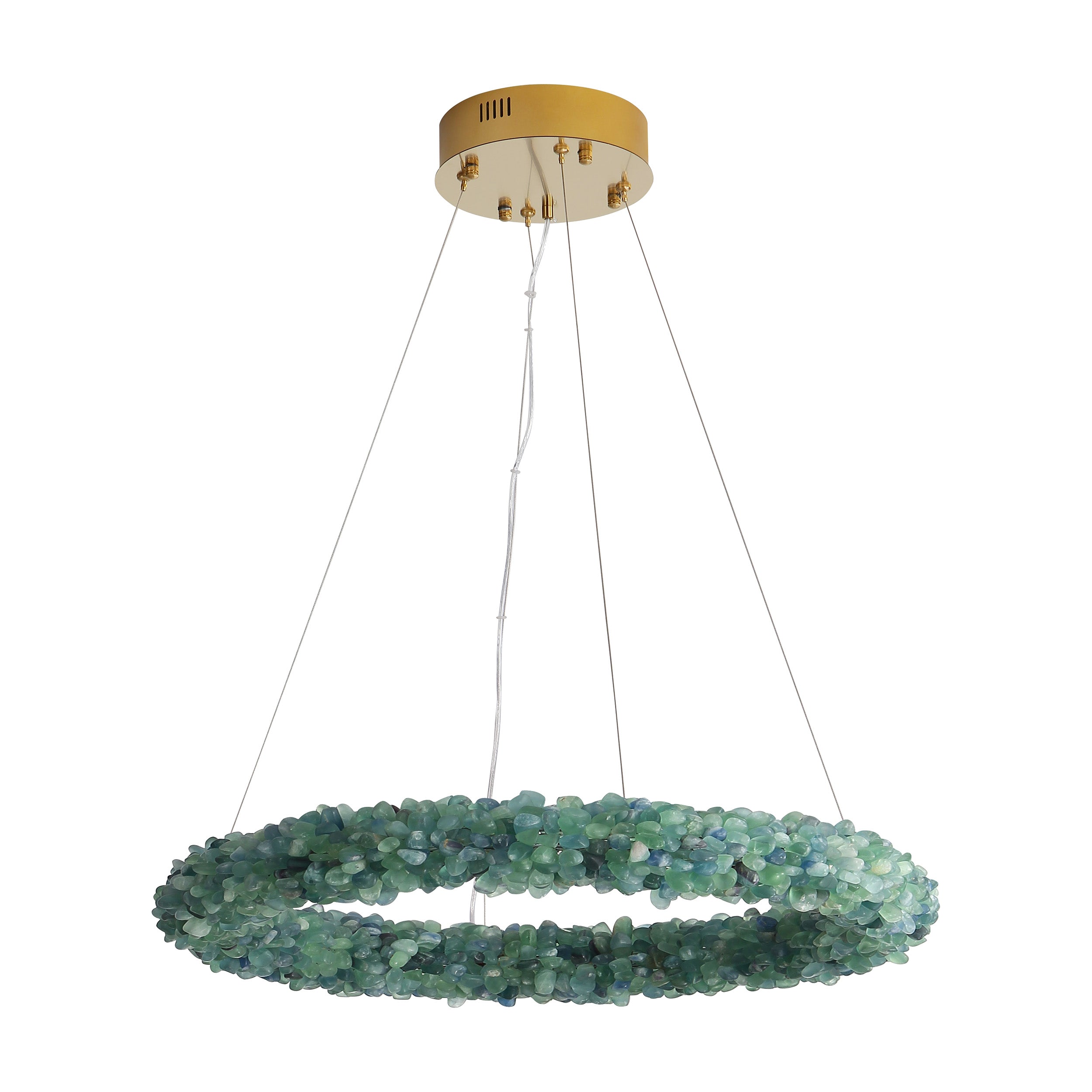 Ziva by Golden Lighting Corallo Integrated LED 30in Chandelier in Turquoise - - Golden Lighting