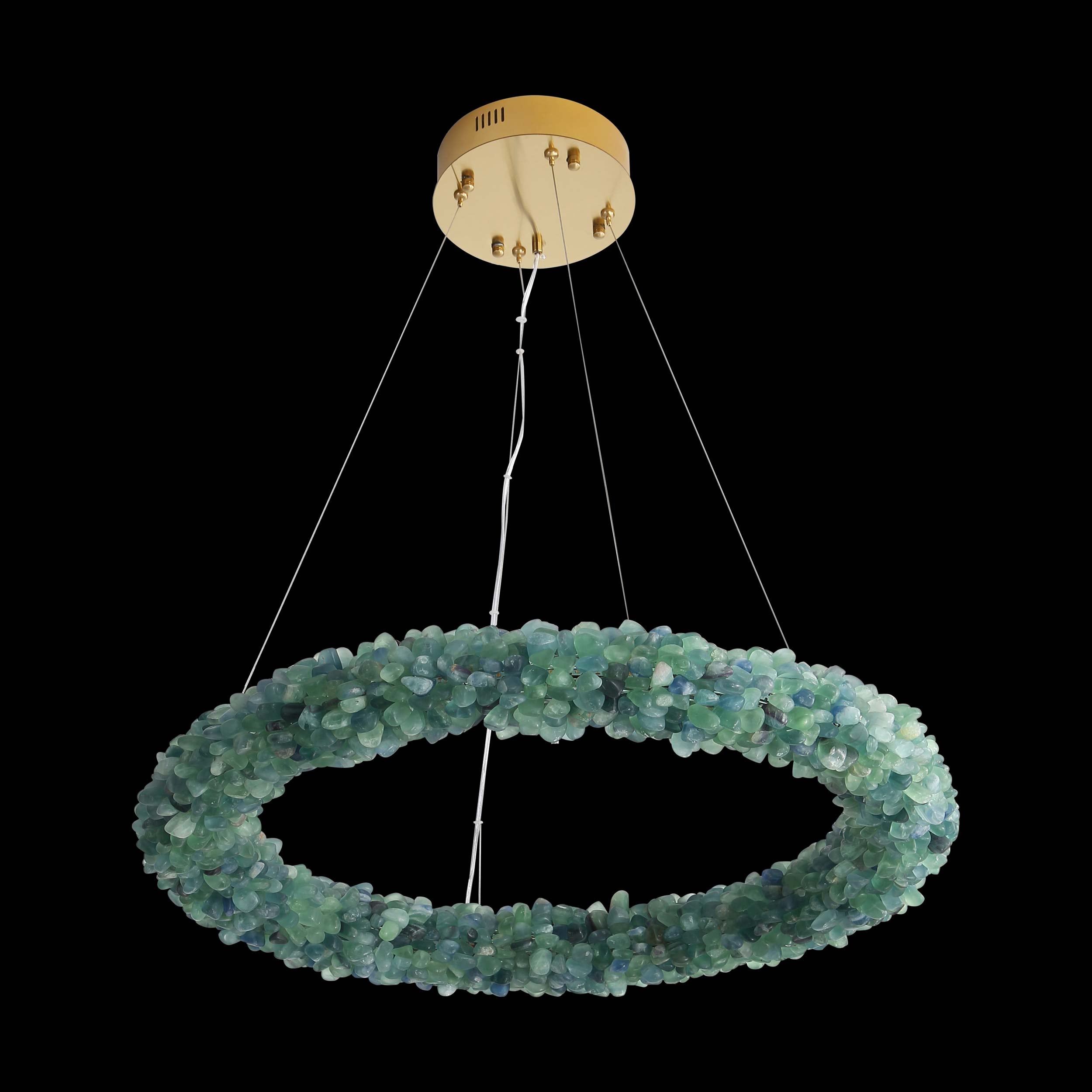 Ziva by Golden Lighting Corallo Integrated LED 30in Chandelier in Turquoise - - Golden Lighting