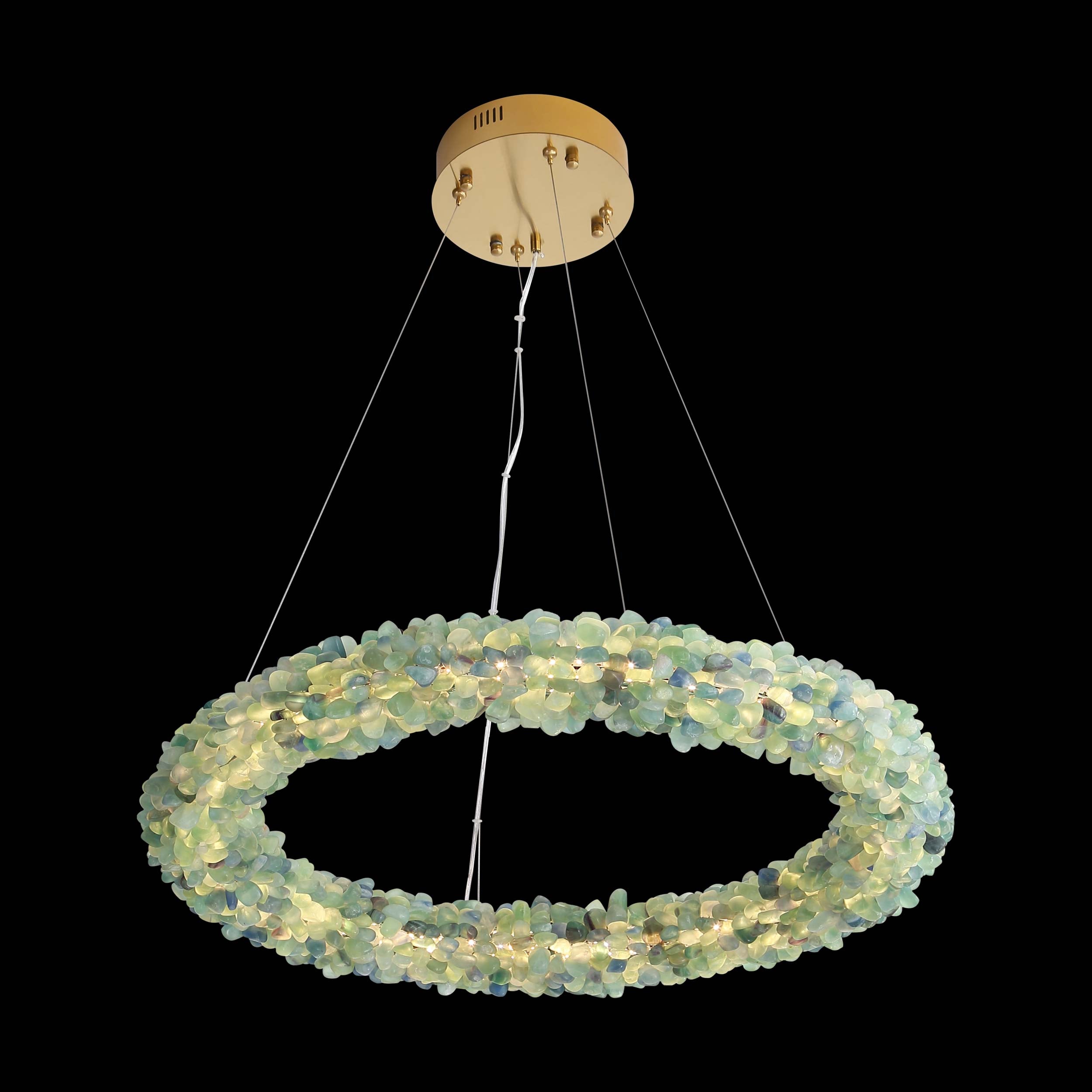 Ziva by Golden Lighting Corallo Integrated LED 30in Chandelier in Turquoise - - Golden Lighting