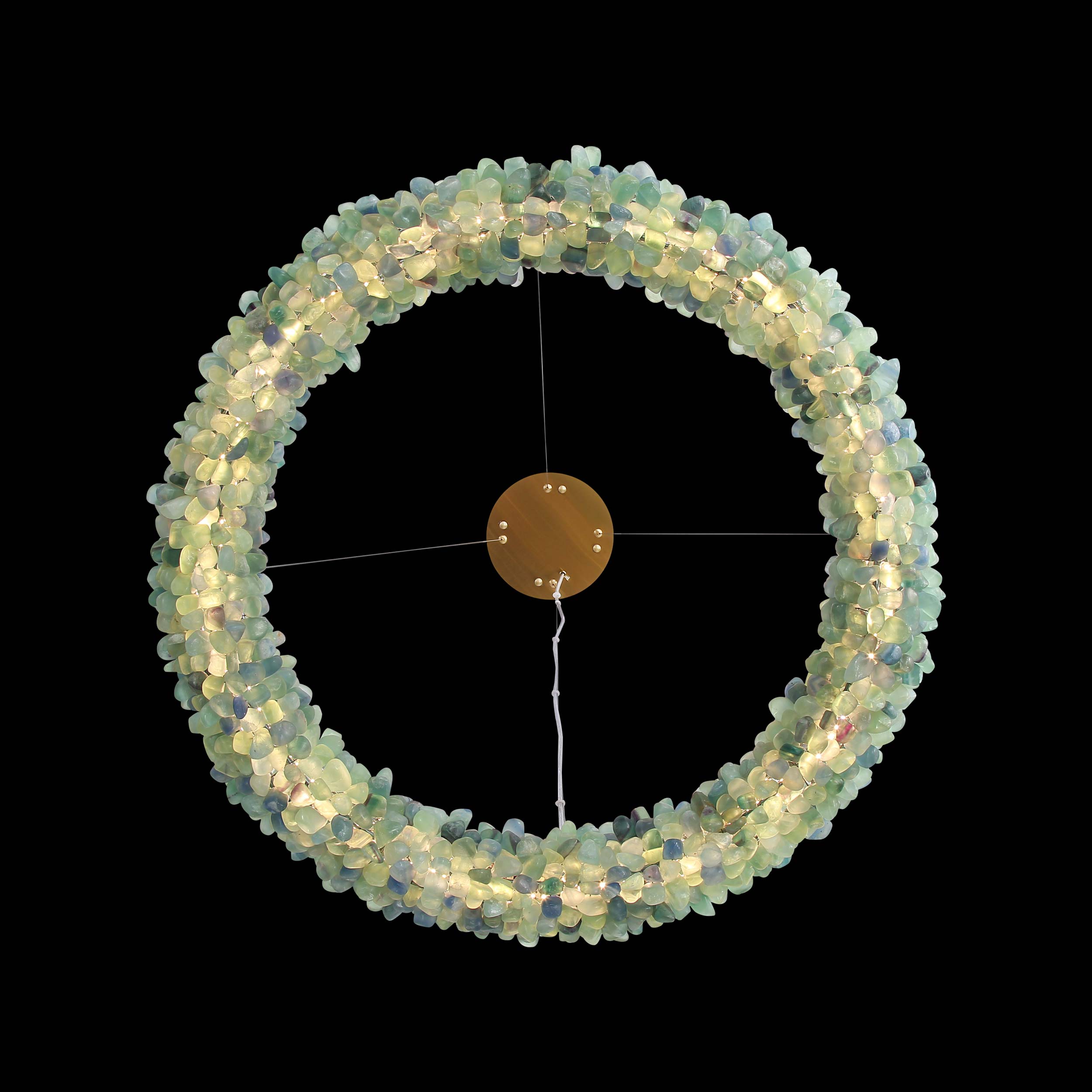 Ziva by Golden Lighting Corallo Integrated LED 30in Chandelier in Turquoise