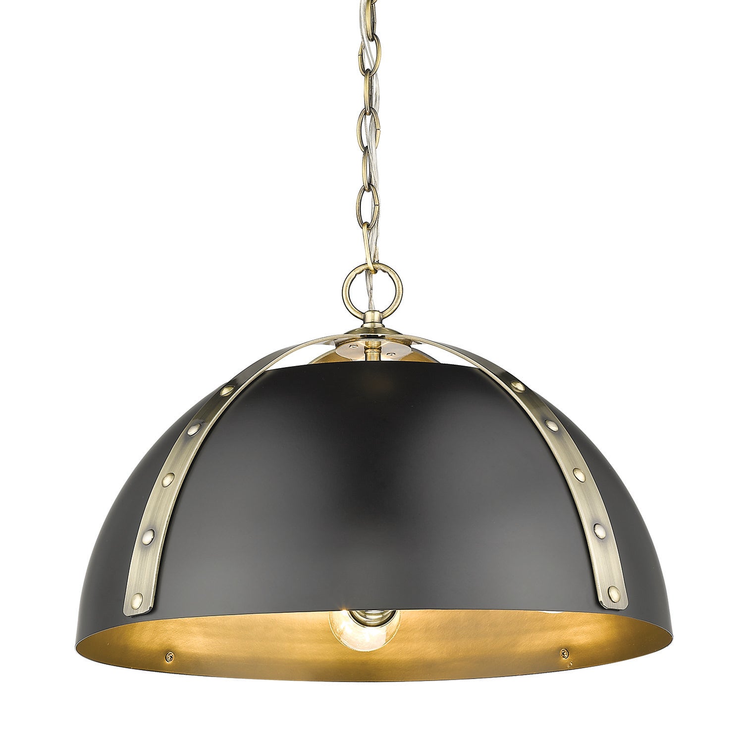 Golden Lighting Aldrich 3-light Pendant in Aged Brass