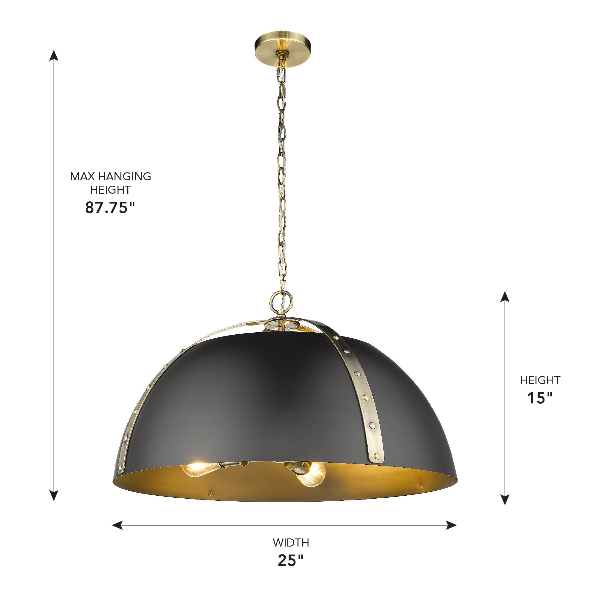 Golden Lighting Aldrich 5-light Chandelier in Aged Brass - - Golden Lighting