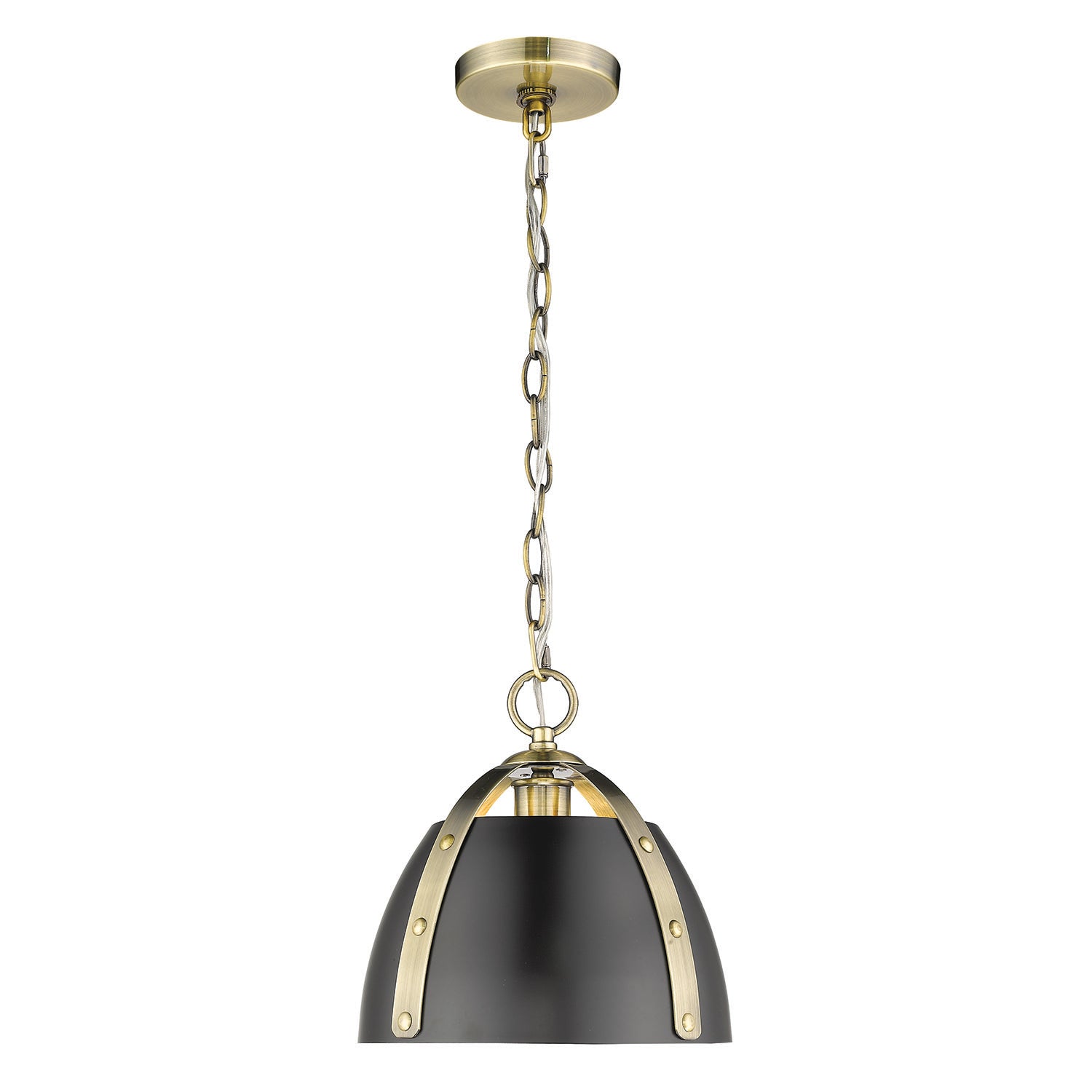 Golden Lighting Aldrich 1-light Pendant in Aged Brass - - Golden Lighting