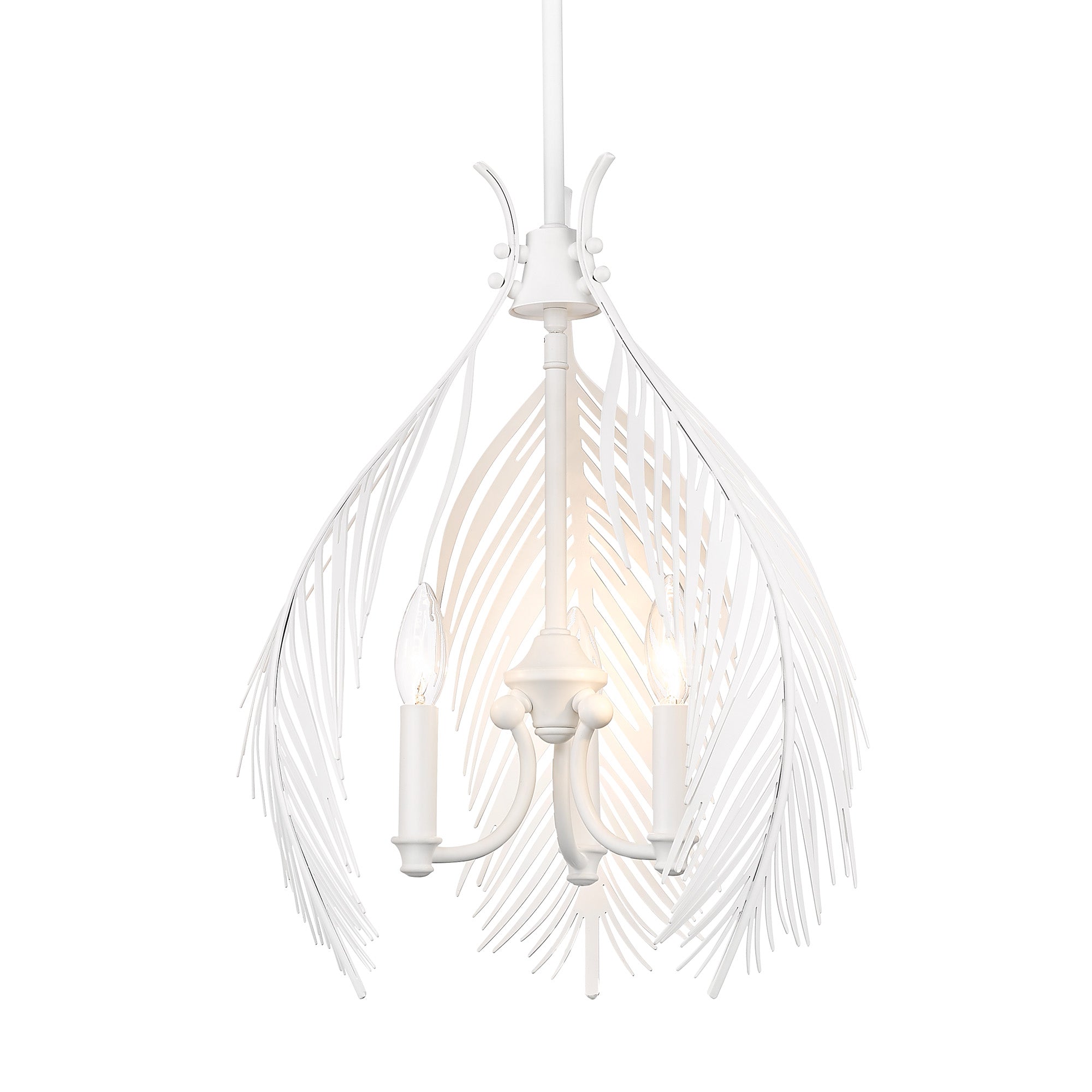 Cay WHT 3 Light Pendant in Matte White - - Golden Lighting