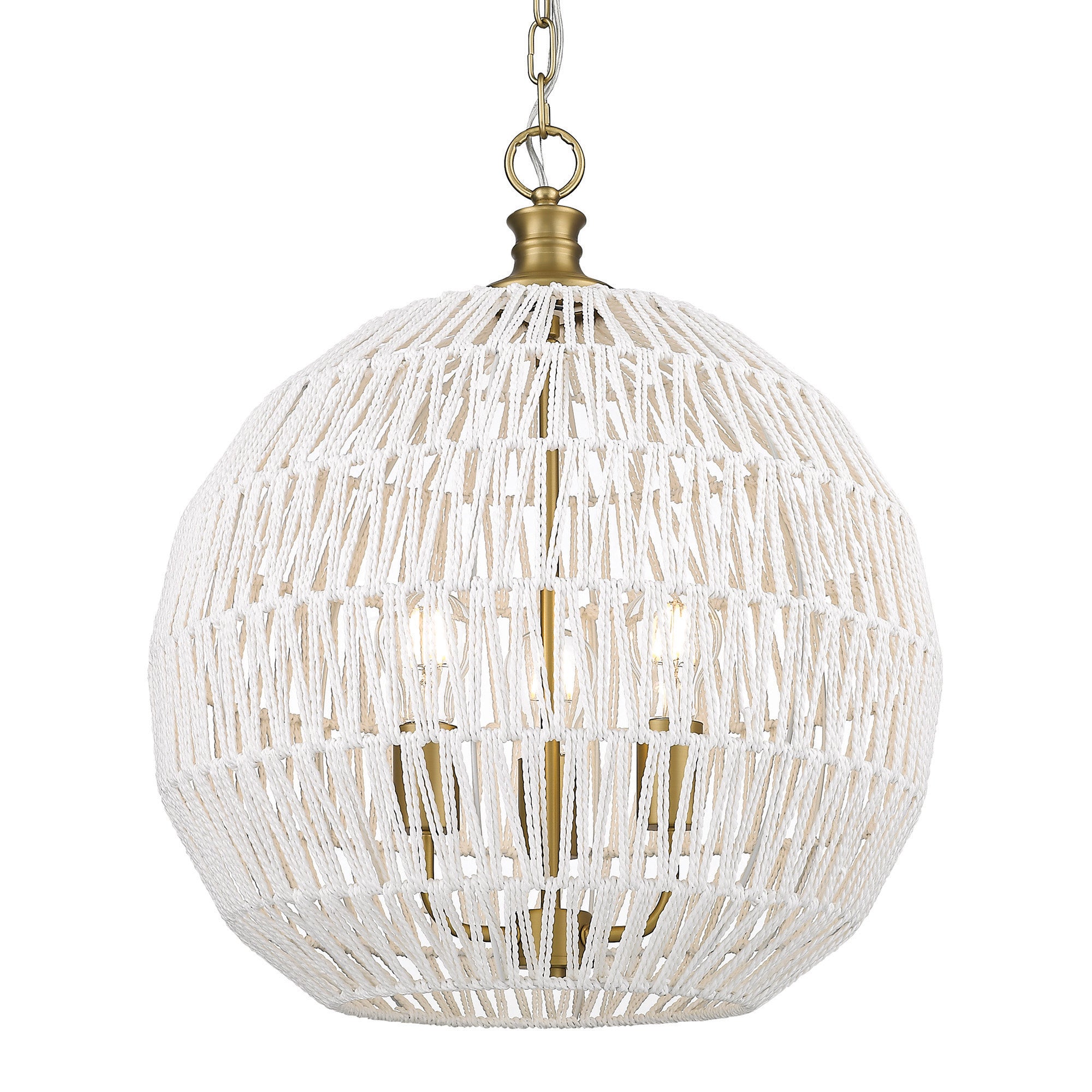 Golden Lighting Florence 3-light Pendant in Brushed Champagne Brass - - Golden Lighting