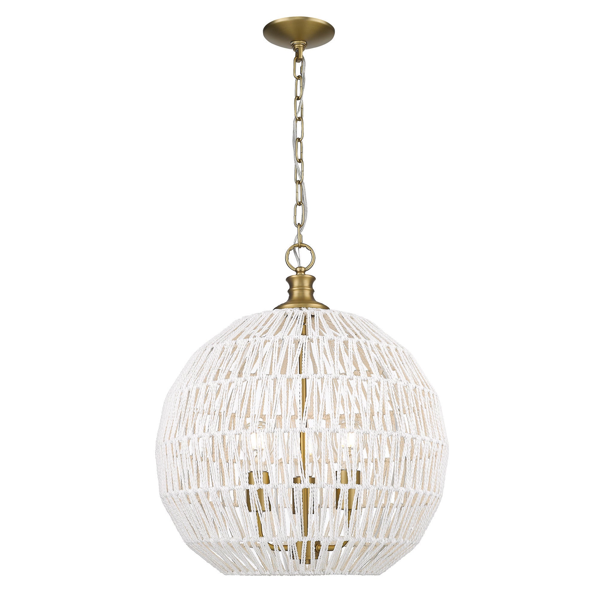 Golden Lighting Florence 3-light Pendant in Brushed Champagne Brass - - Golden Lighting
