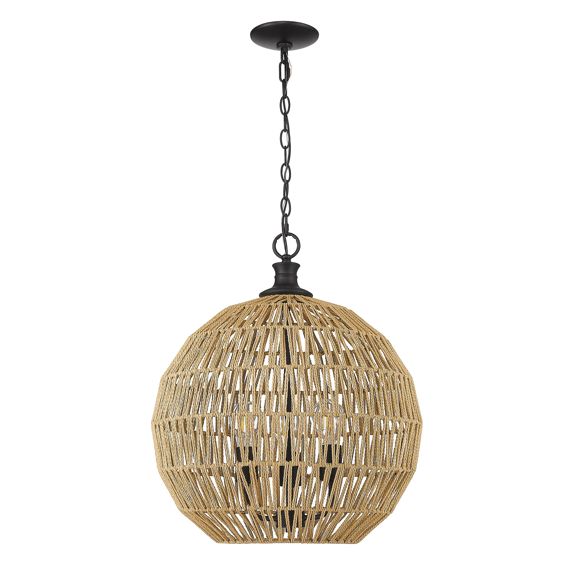 Golden Lighting Florence 3-light Pendant in Matte Black - - Golden Lighting