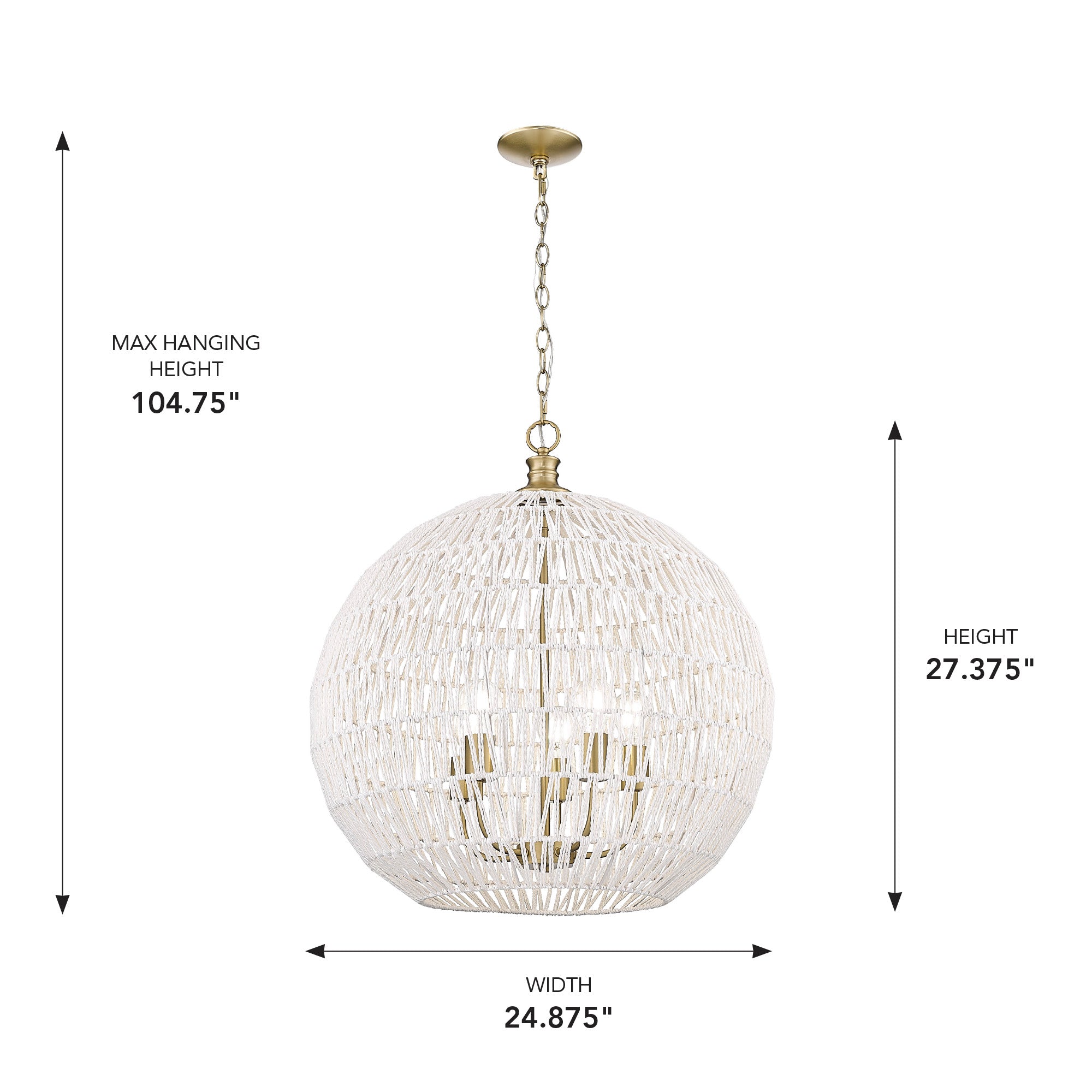 Golden Lighting Florence 5-light Pendant in Brushed Champagne Brass - - Golden Lighting