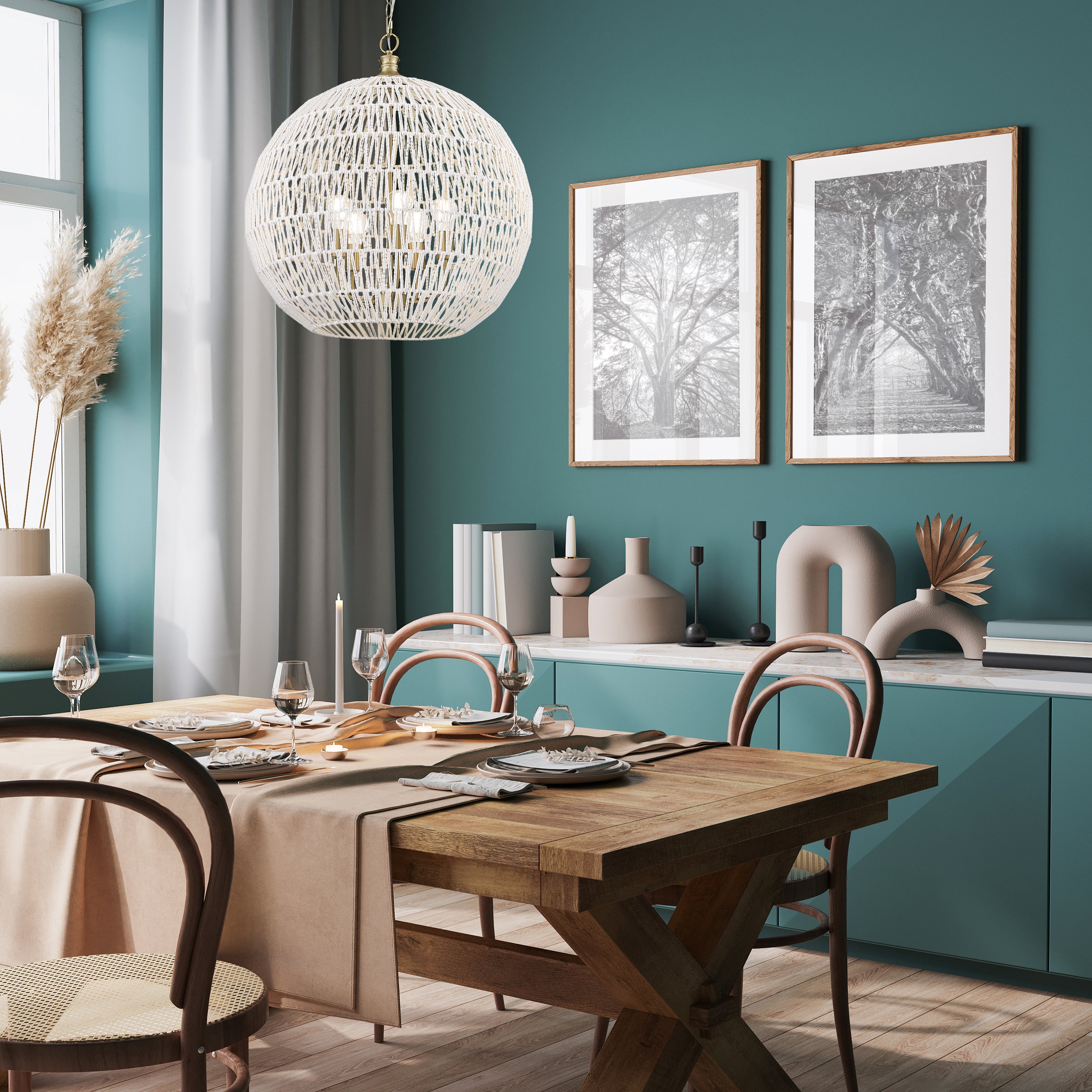 Golden Lighting Florence 5-light Pendant in Brushed Champagne Brass - - Golden Lighting