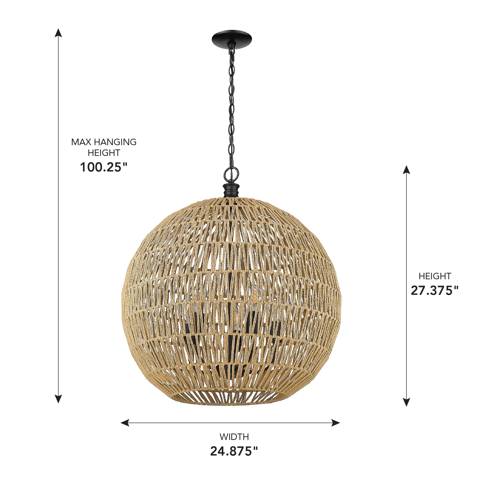 Golden Lighting Florence 5-light Pendant in Matte Black - - Golden Lighting