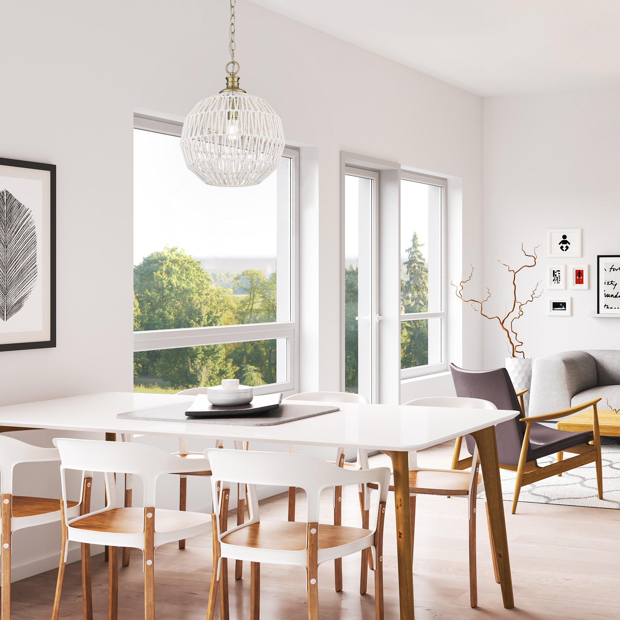 Golden Lighting Florence 1-light Pendant in Brushed Champagne Brass