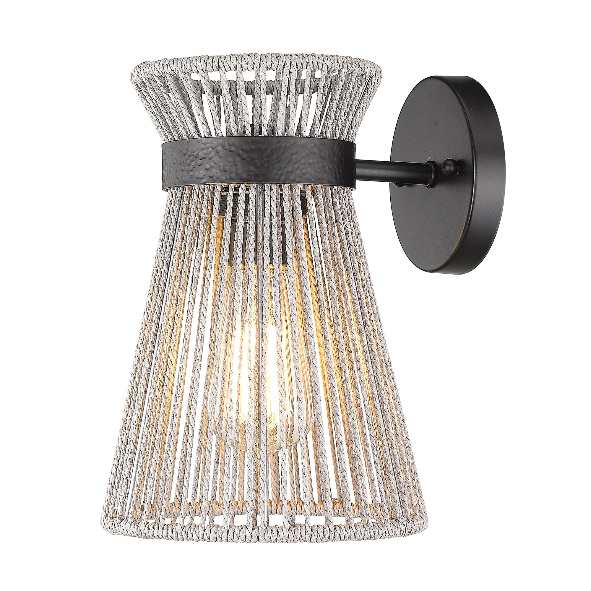 Golden Lighting Avon 1-light Wall Sconce in Matte Black - - Golden Lighting