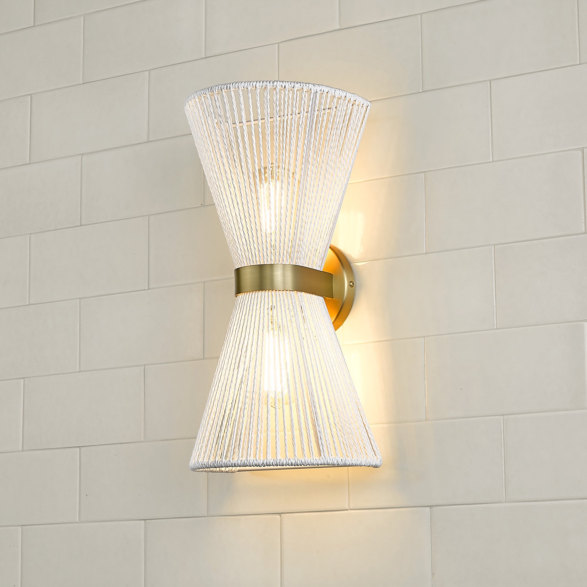 Golden Lighting Avon 2-light Wall Sconce in Brushed Champagne Brass - - Golden Lighting