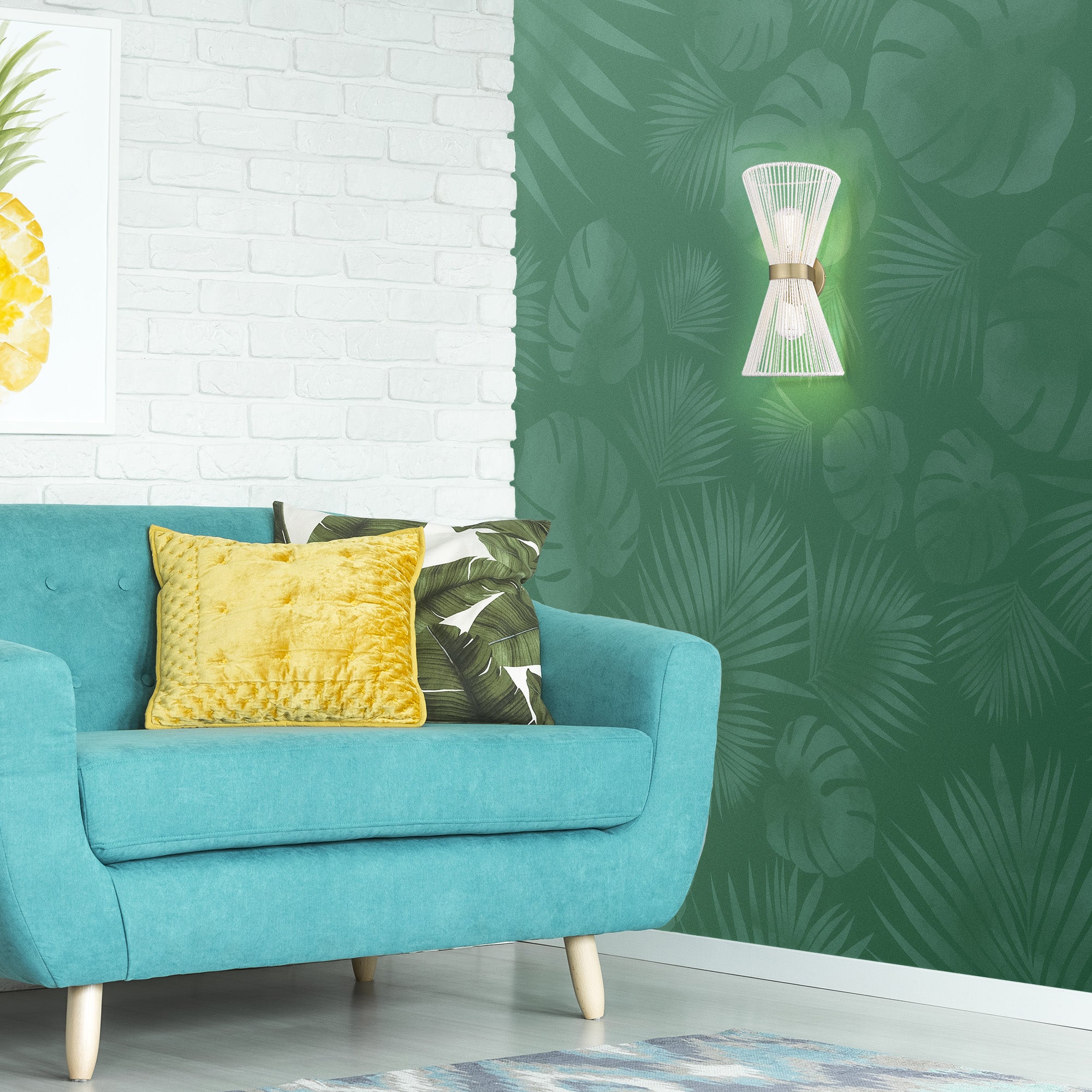 Golden Lighting Avon 2-light Wall Sconce in Brushed Champagne Brass