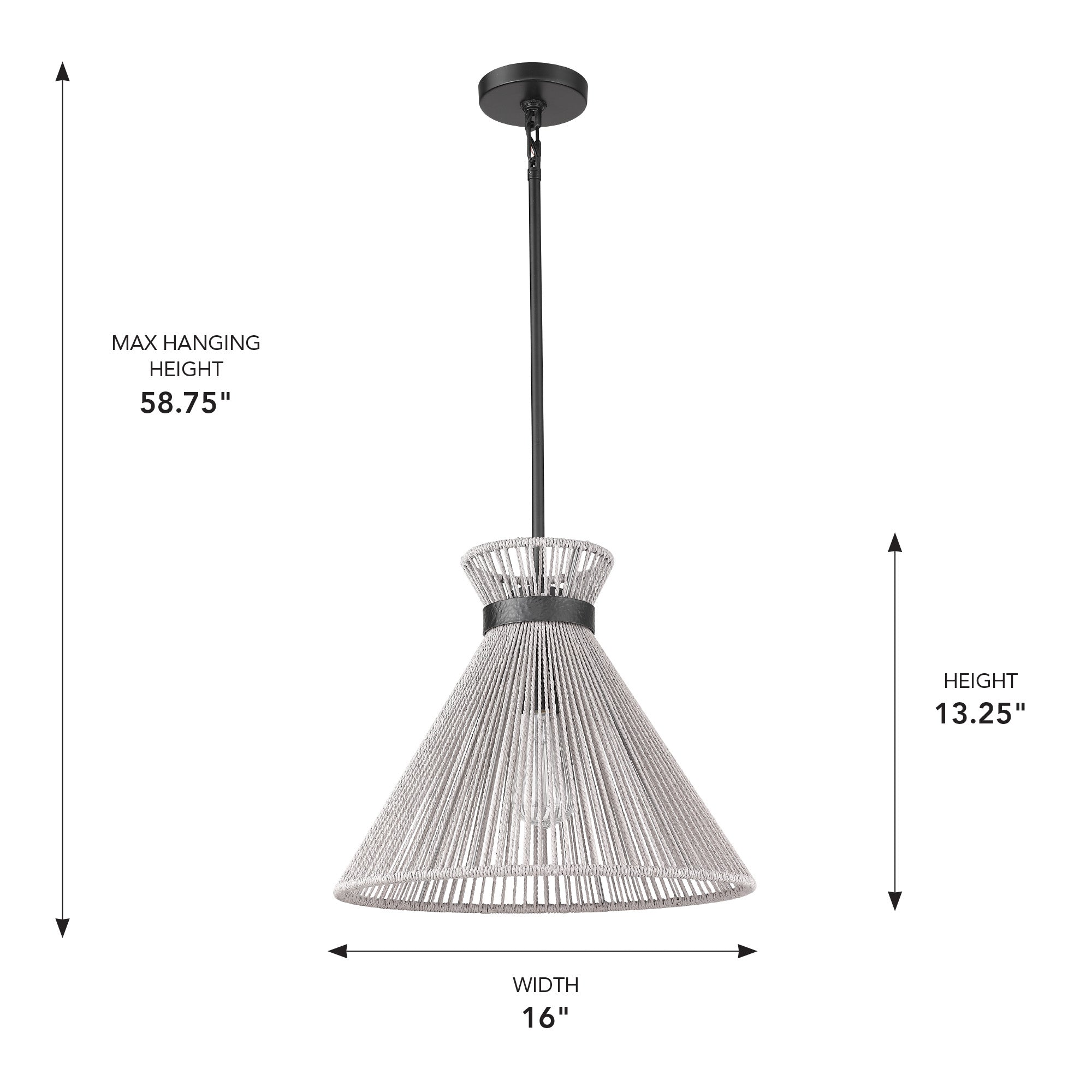 Golden Lighting Avon 1-light Pendant in Matte Black - - Golden Lighting