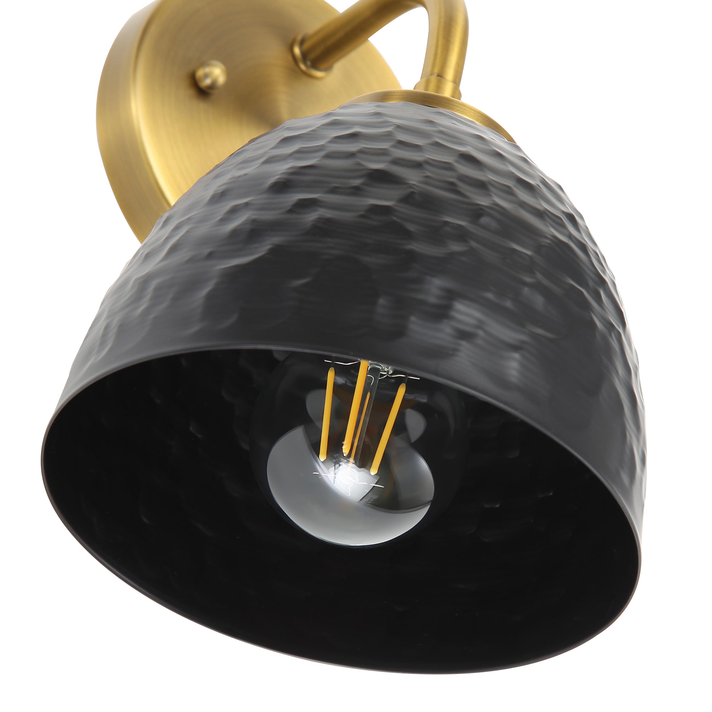 Golden Lighting Shepard 1-light Wall Sconce in Modern Brass and Matte Black shade - - Golden Lighting