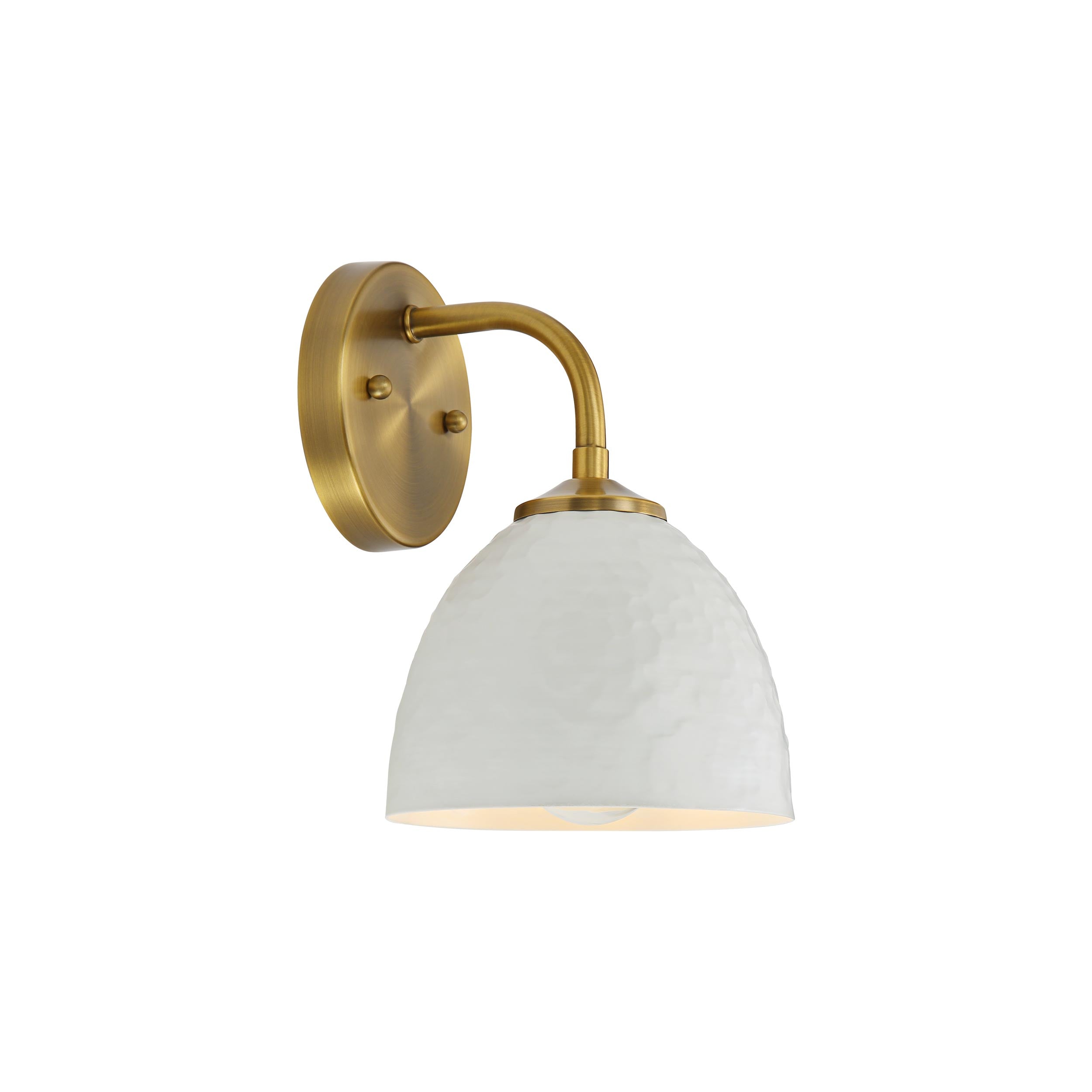 Golden Lighting Shepard 1-light Wall Sconce in Modern Brass and Matte White shade - - Golden Lighting