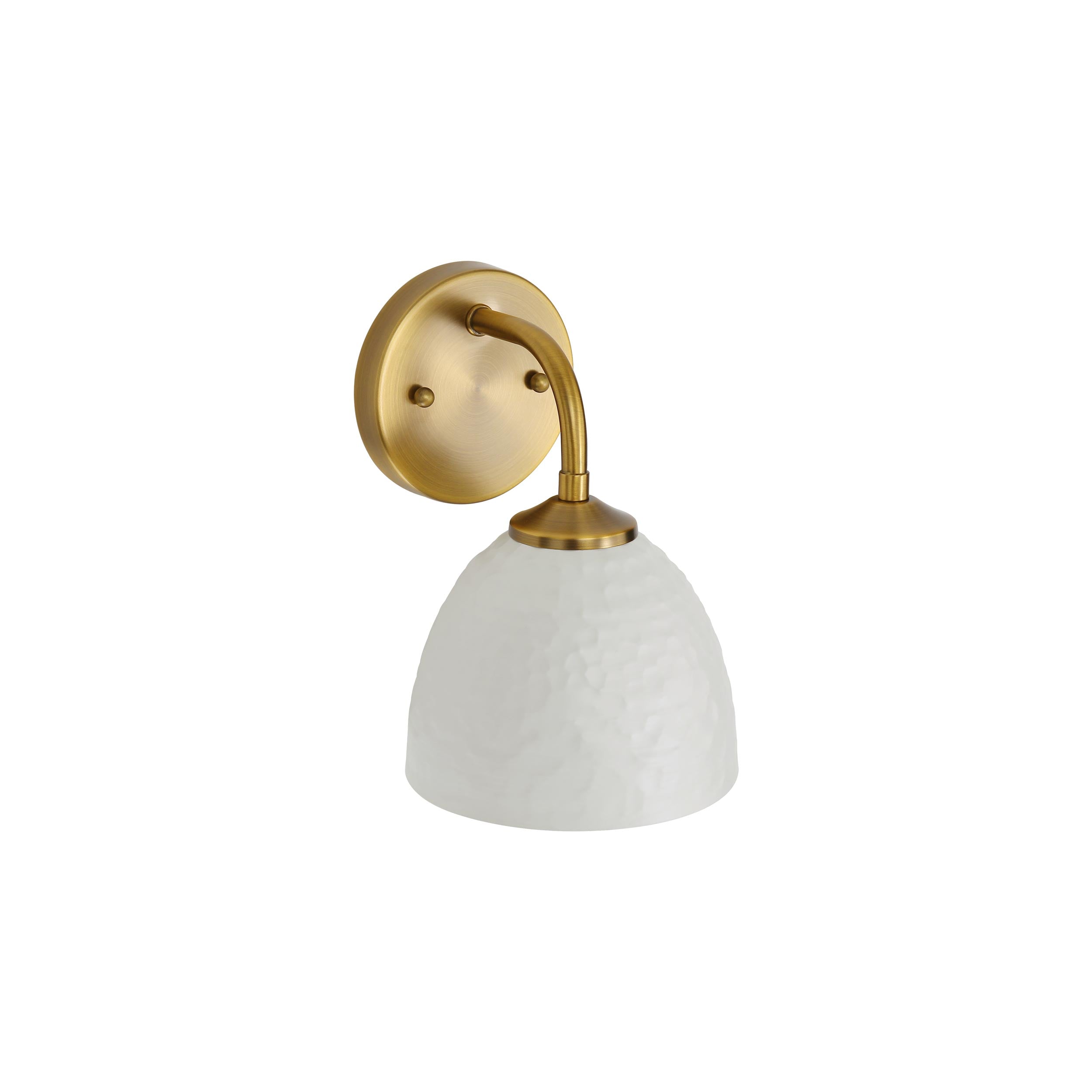 Golden Lighting Shepard 1-light Wall Sconce in Modern Brass and Matte White shade - - Golden Lighting