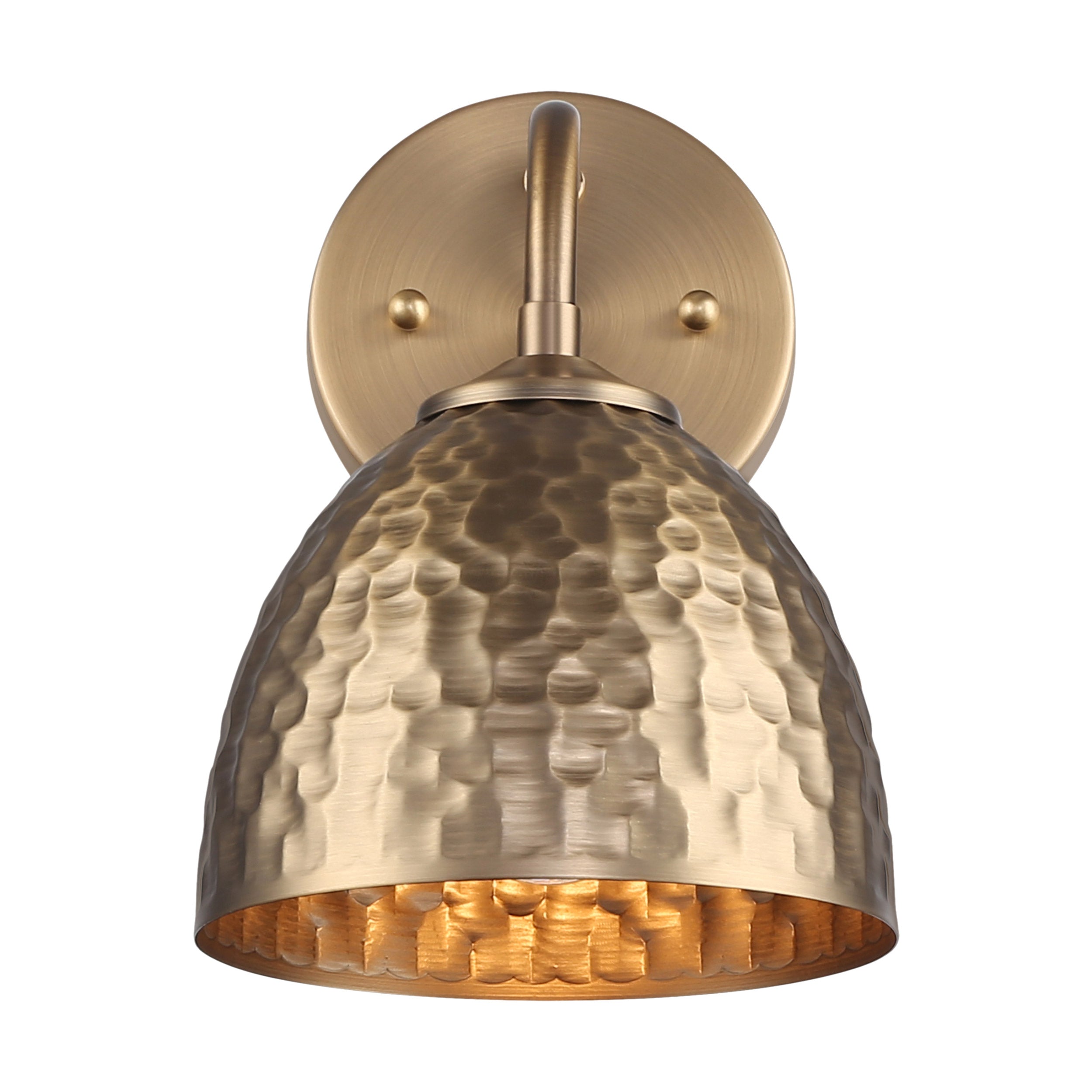 Golden Lighting Shepard 1-light Wall Sconce in Modern Brass and Modern Brass shade