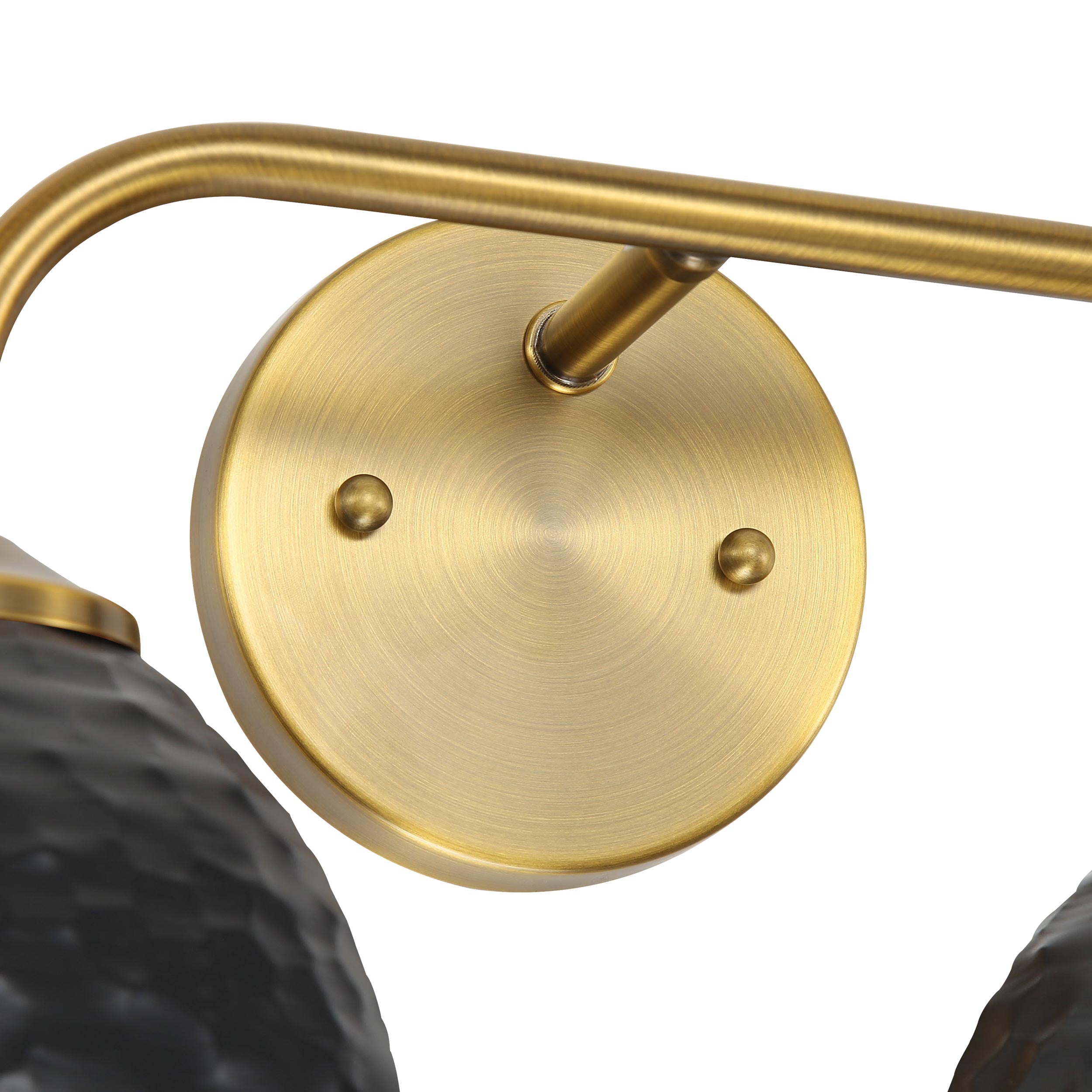 Golden Lighting Shepard 2-light Vanity in Modern Brass and Matte Black shade - - Golden Lighting