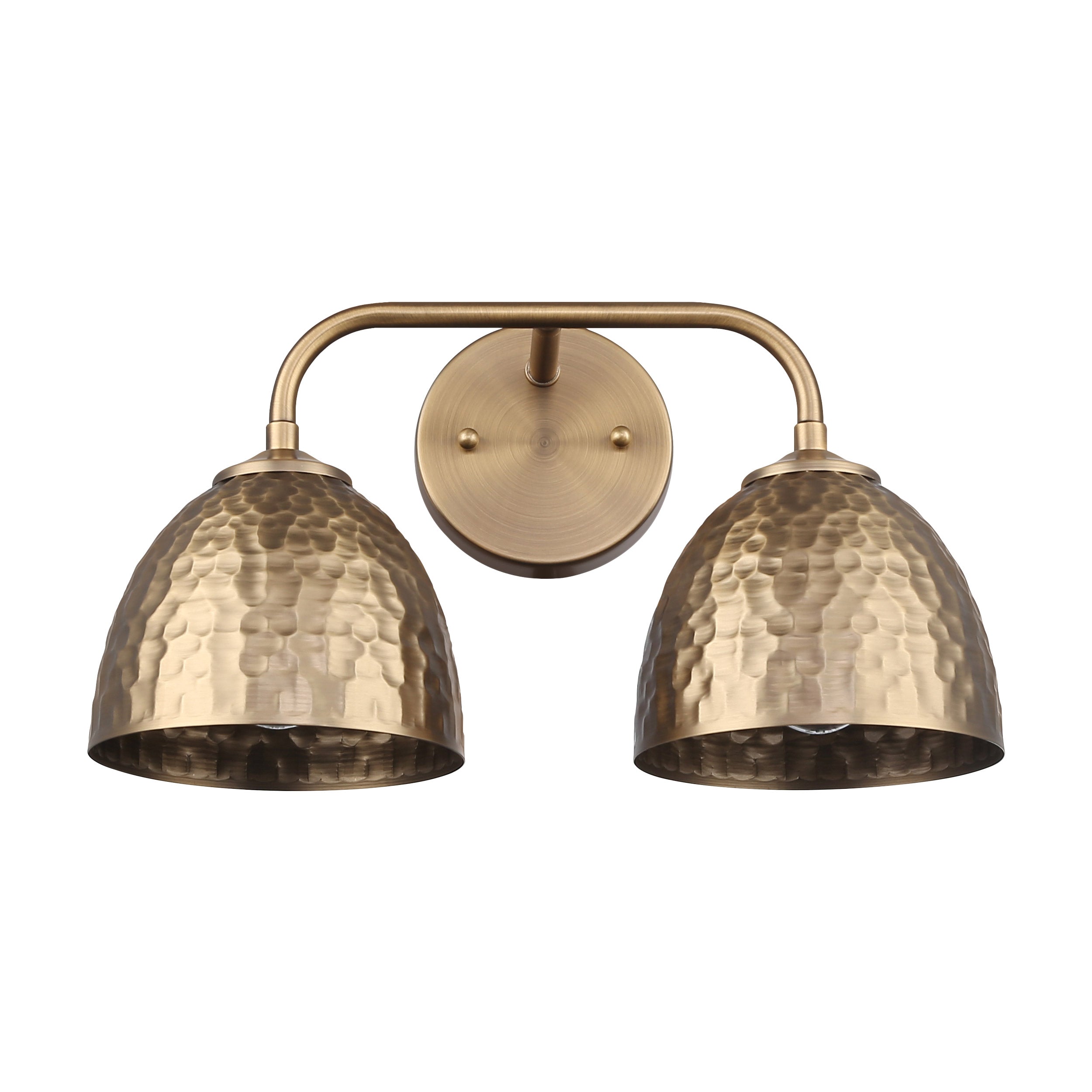 Golden Lighting Shepard 2-light Vanity in Modern Brass and Modern Brass shade - - Golden Lighting