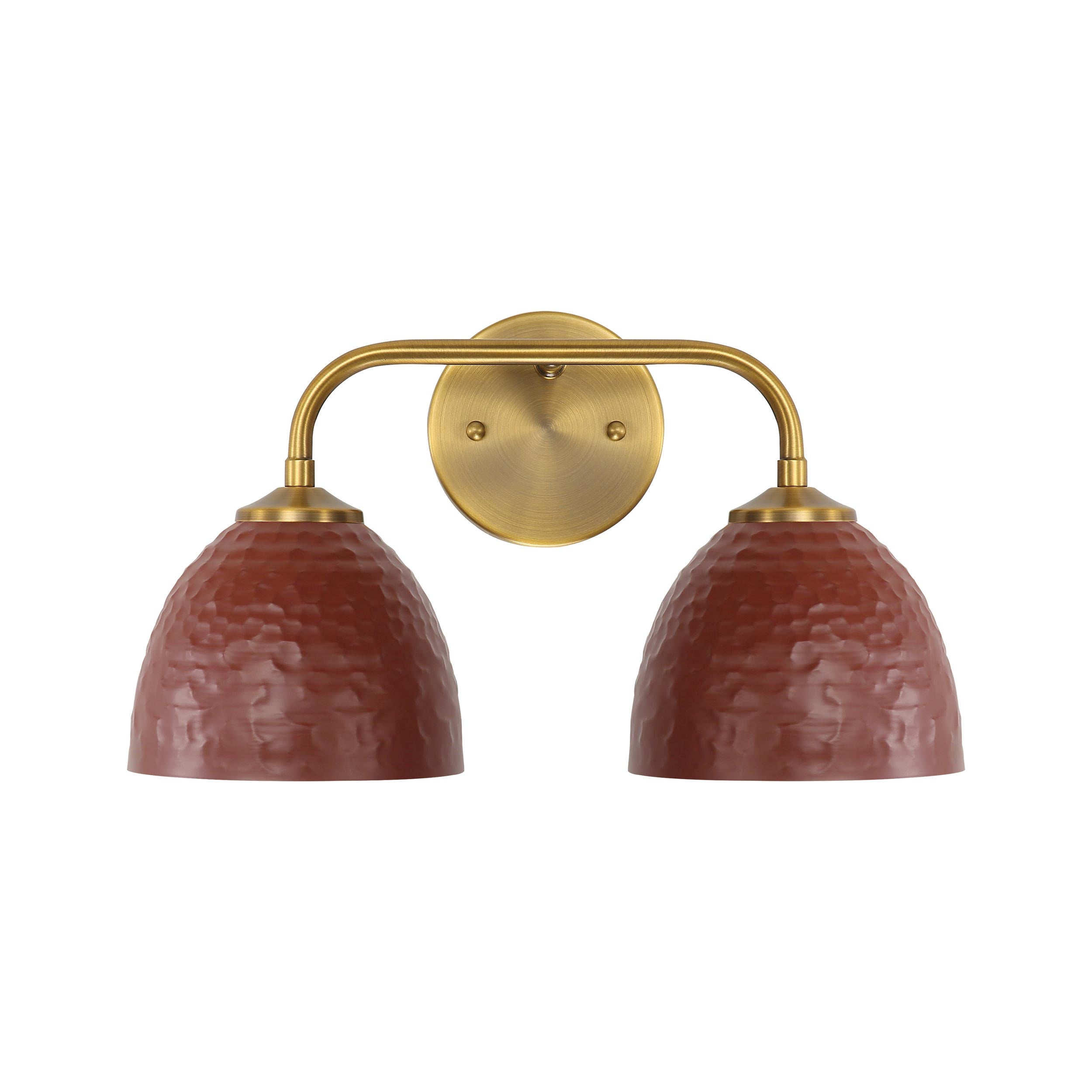 Golden Lighting Shepard 2-light Vanity in Modern Brass and Russet Clay shade - - Golden Lighting