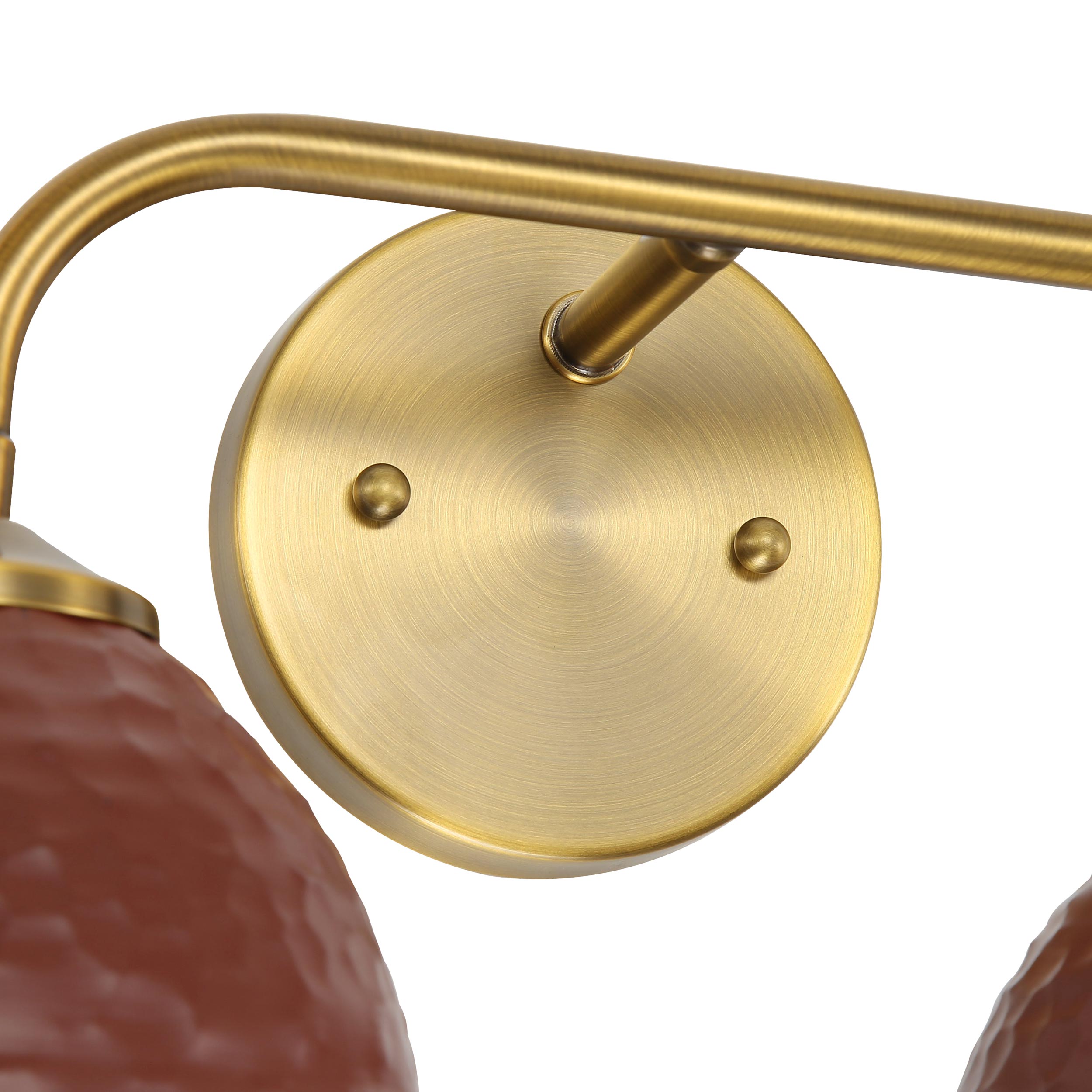 Golden Lighting Shepard 2-light Vanity in Modern Brass and Russet Clay shade - - Golden Lighting
