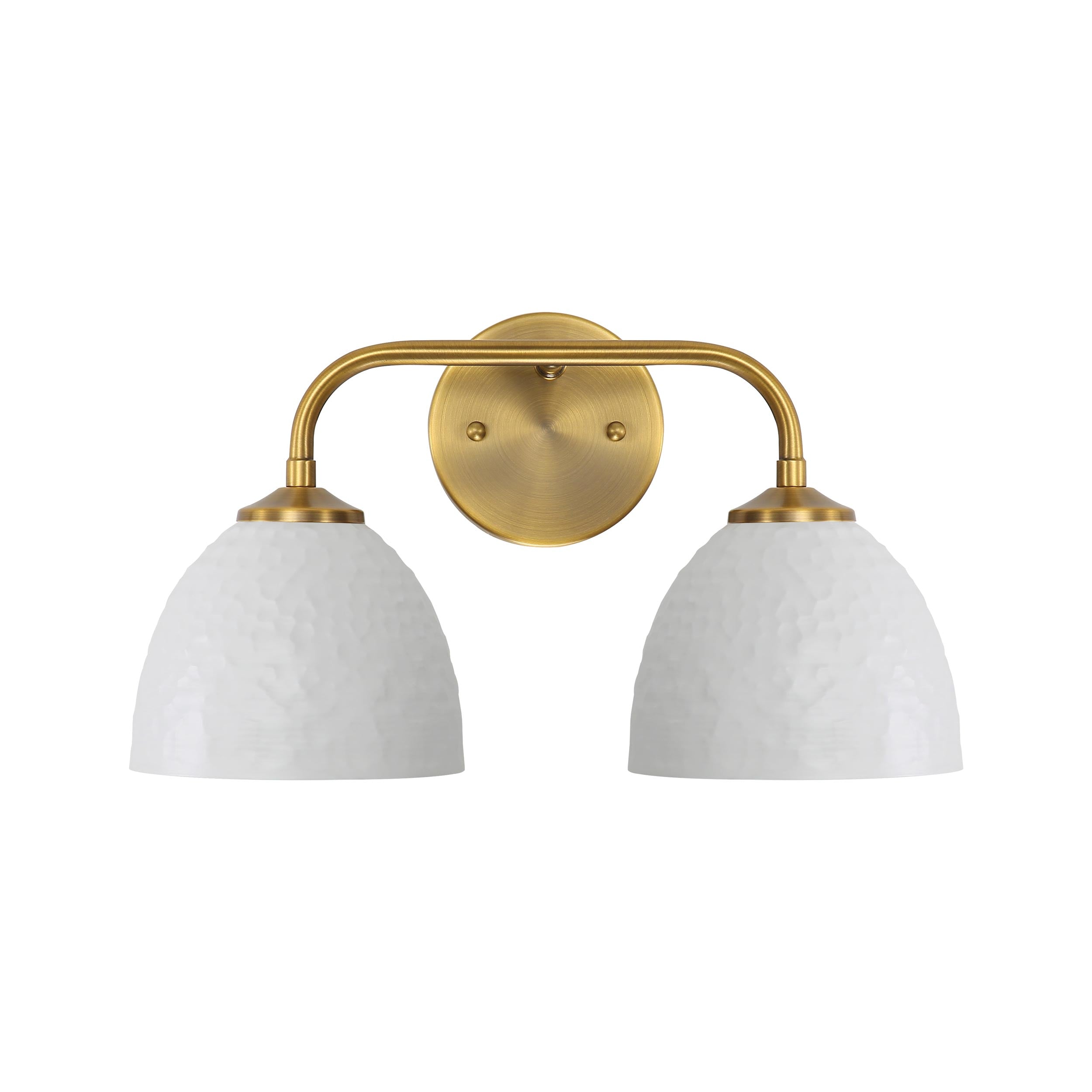 Golden Lighting Shepard 2-light Vanity in Modern Brass and Matte White shade - - Golden Lighting