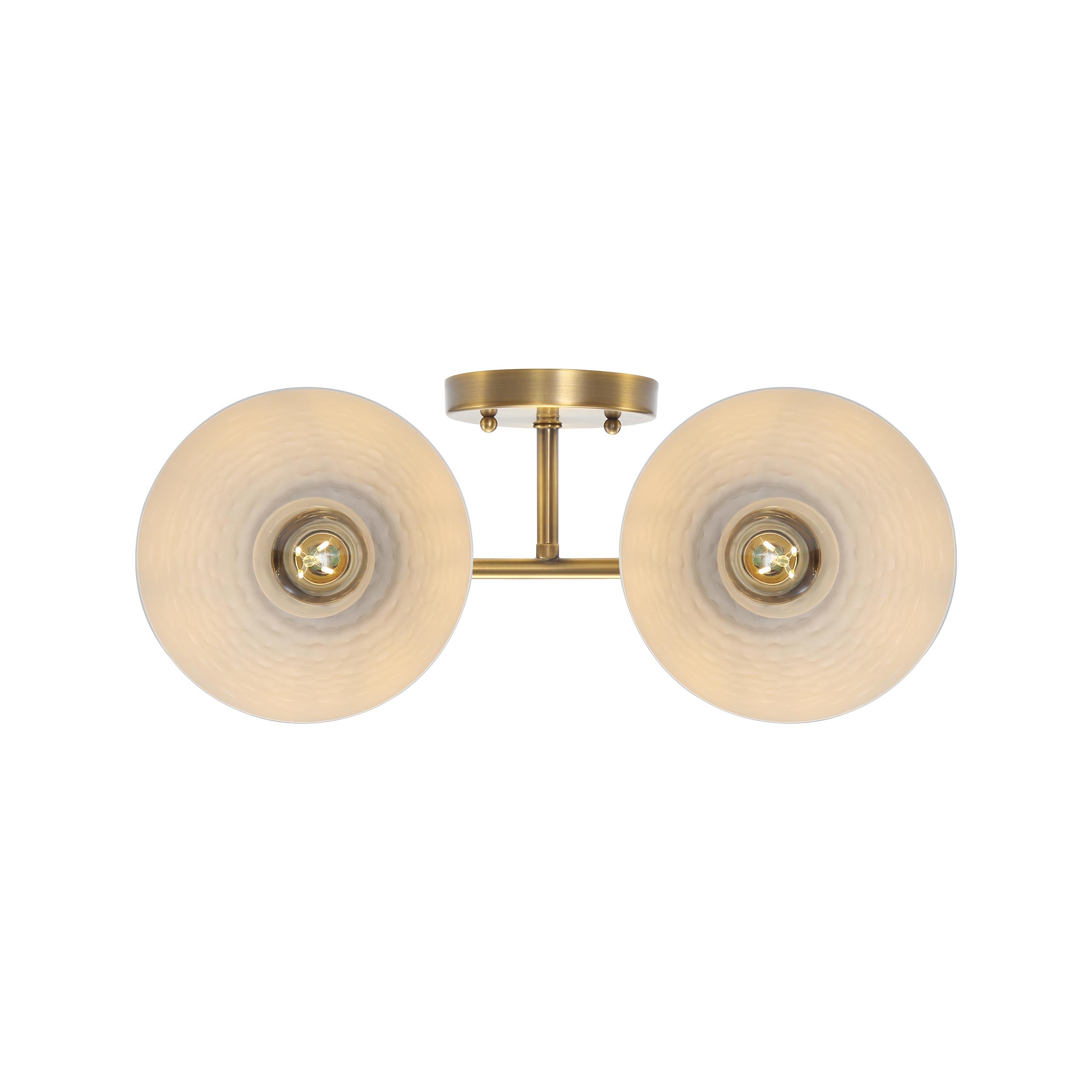 Golden Lighting Shepard 2-light Vanity in Modern Brass and Matte White shade - - Golden Lighting
