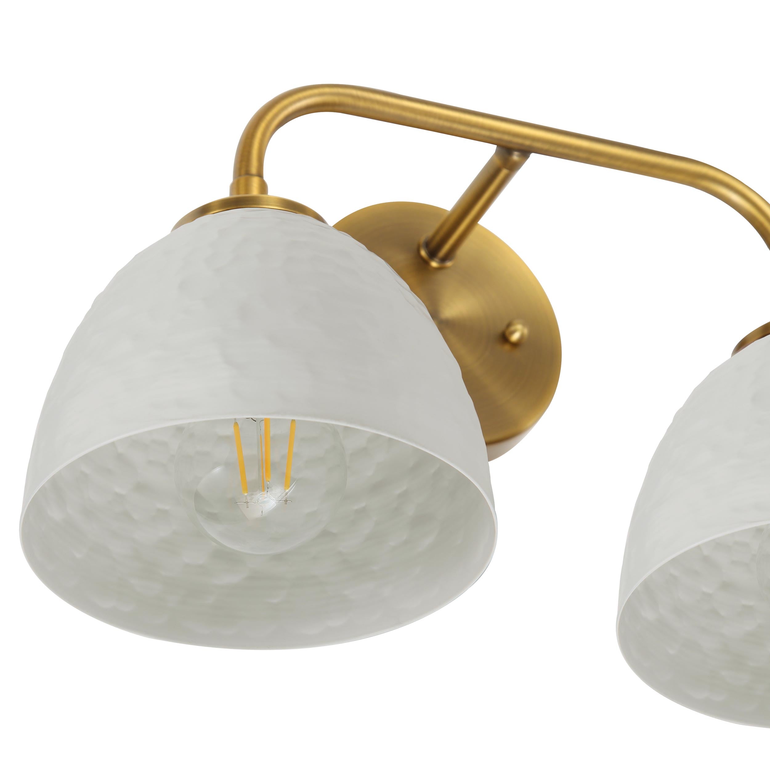 Golden Lighting Shepard 2-light Vanity in Modern Brass and Matte White shade - - Golden Lighting