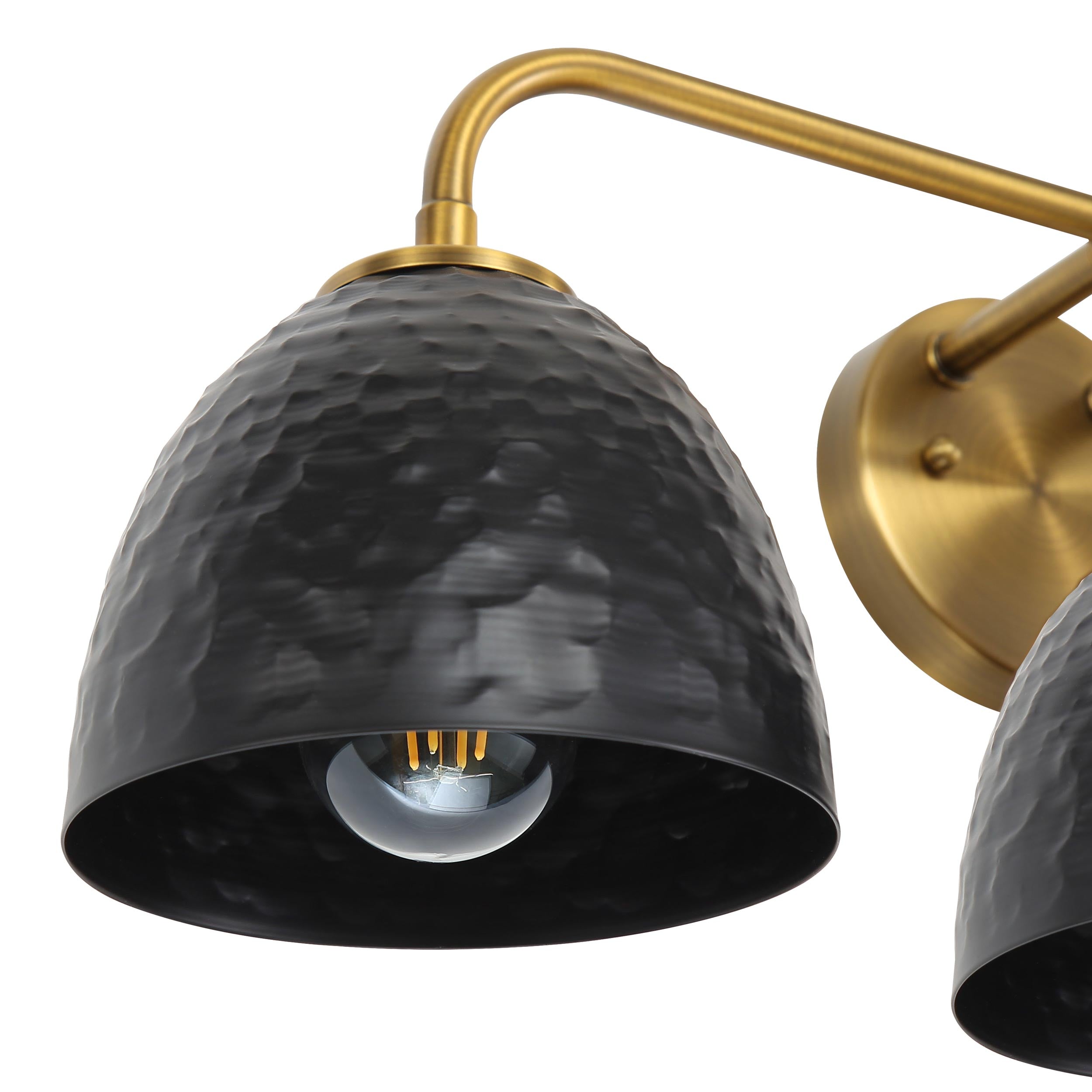 Golden Lighting Shepard 3-light Vanity in Modern Brass and Matte Black shade - - Golden Lighting