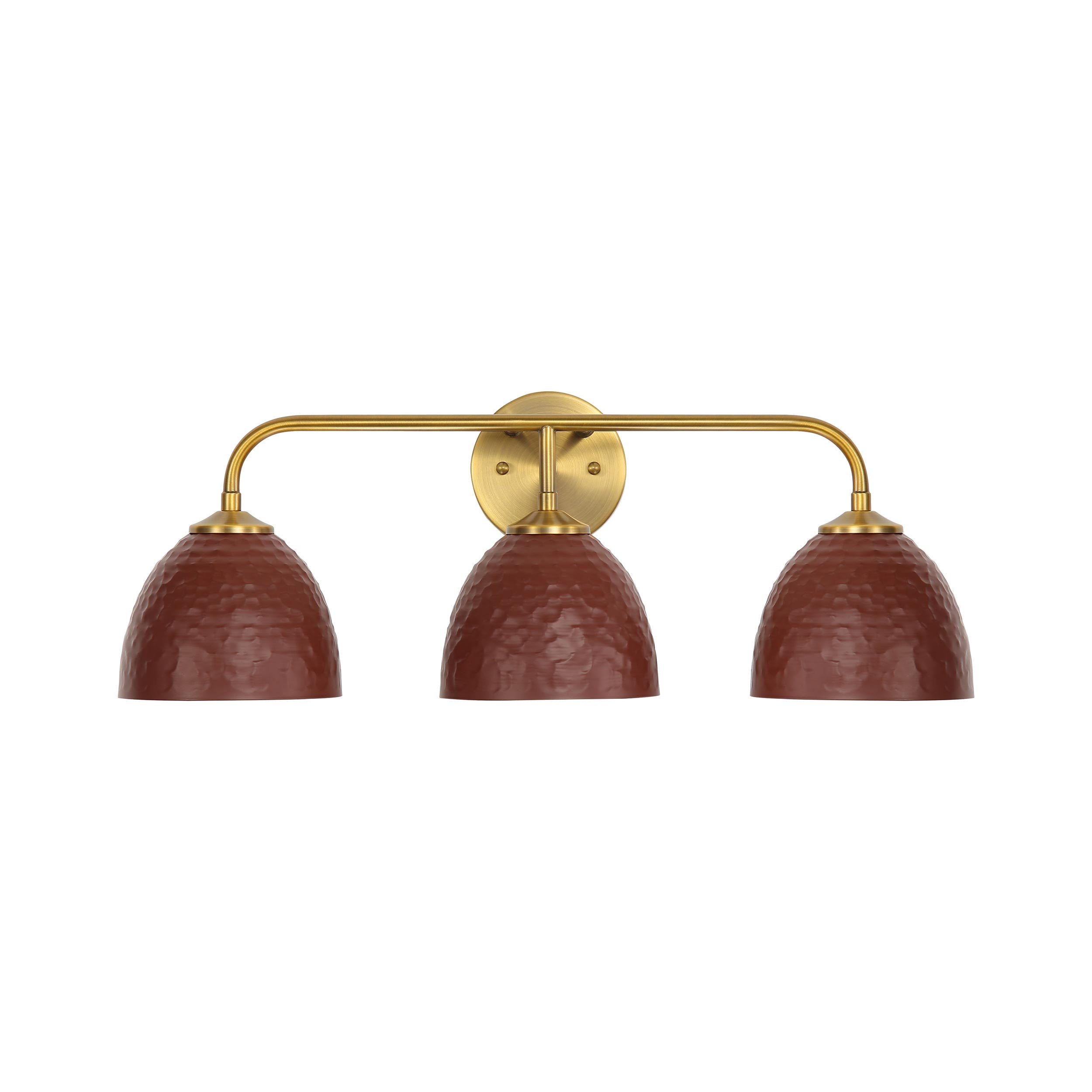 Golden Lighting Shepard 3-light Vanity in Modern Brass and Russet Clay shade - - Golden Lighting
