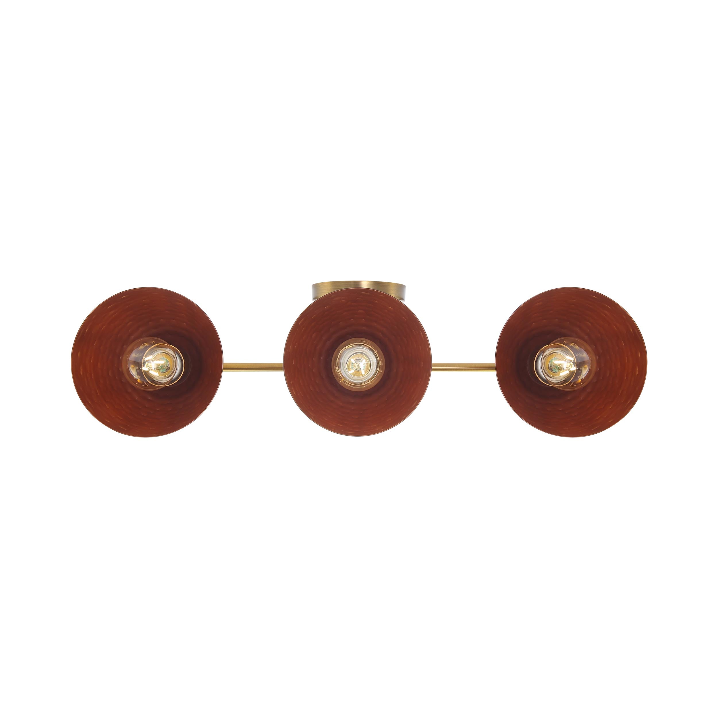Golden Lighting Shepard 3-light Vanity in Modern Brass and Russet Clay shade - - Golden Lighting