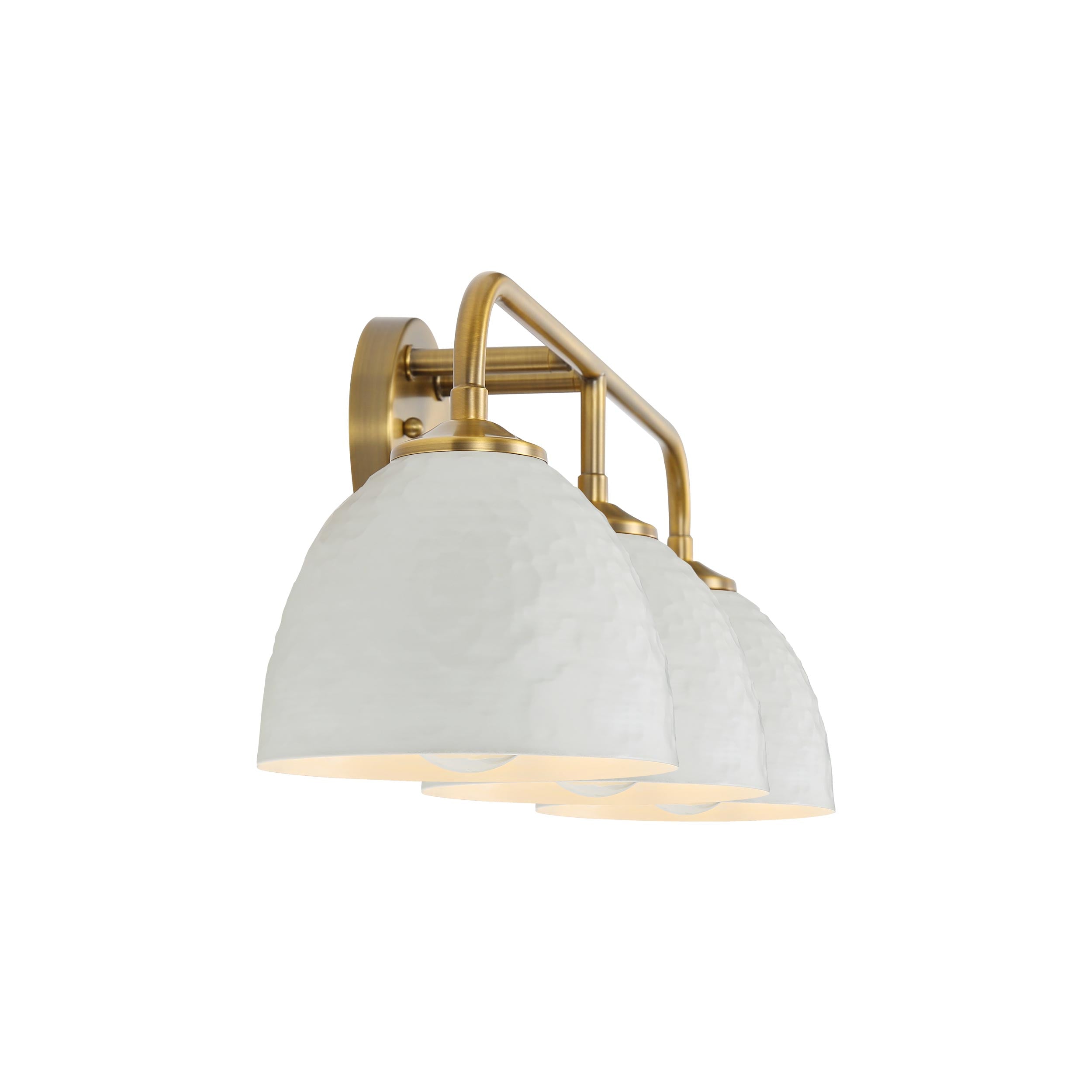 Golden Lighting Shepard 3-light Vanity in Modern Brass and Matte White shade - - Golden Lighting