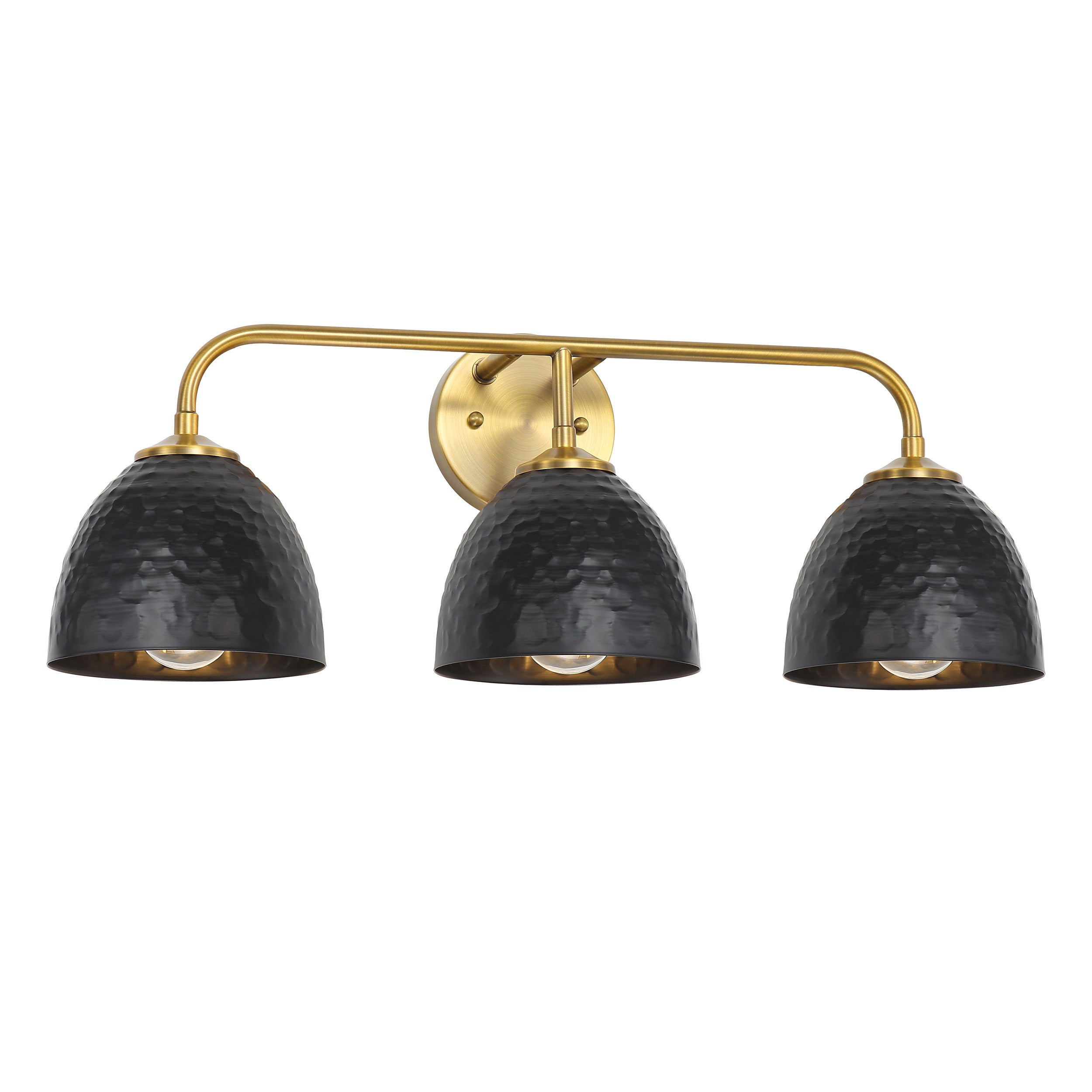 Golden Lighting Shepard 3-light Vanity in Modern Brass and Matte Black shade