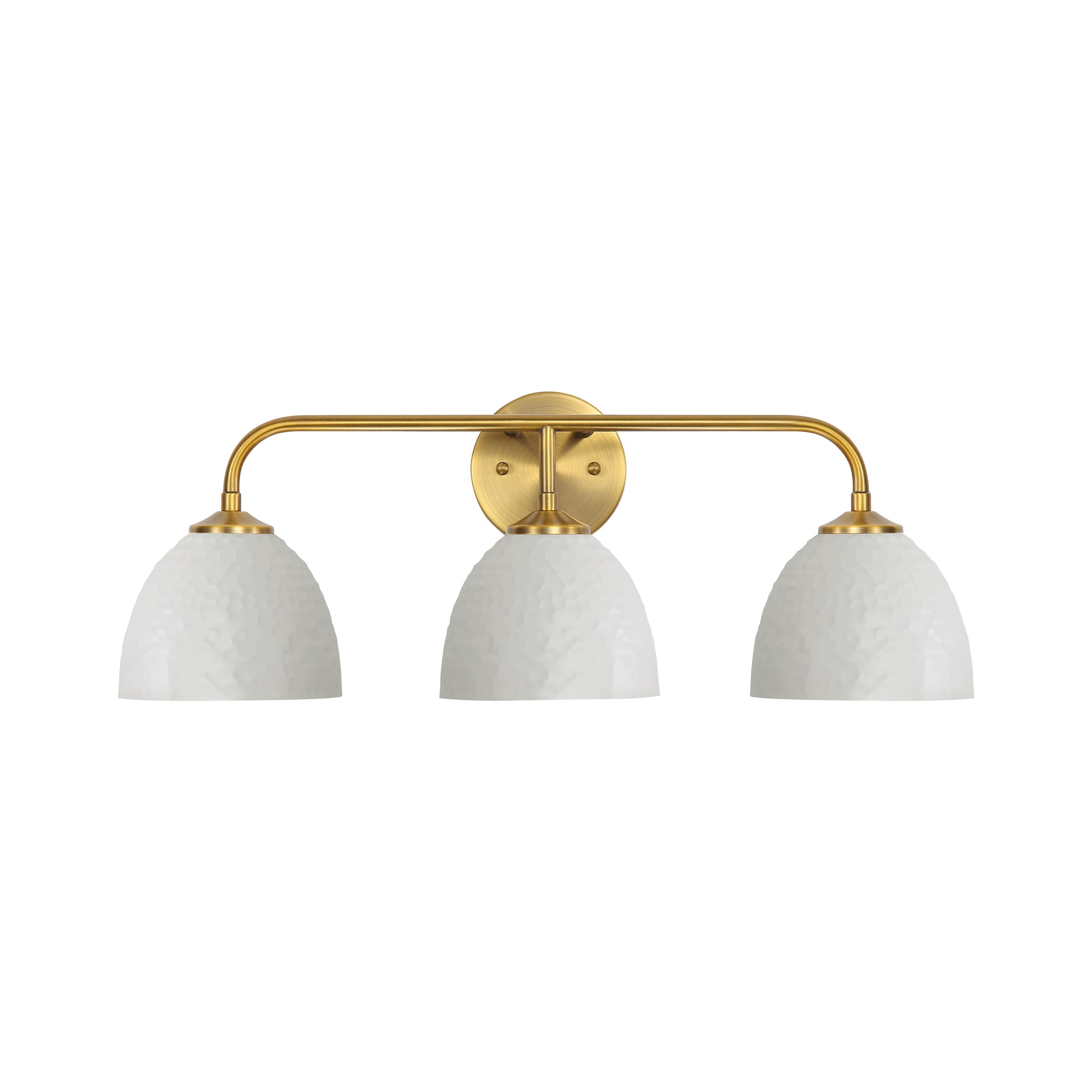 Shepard 3-Light Bath Vanity in Modern Brass with Matte White - - Golden Lighting