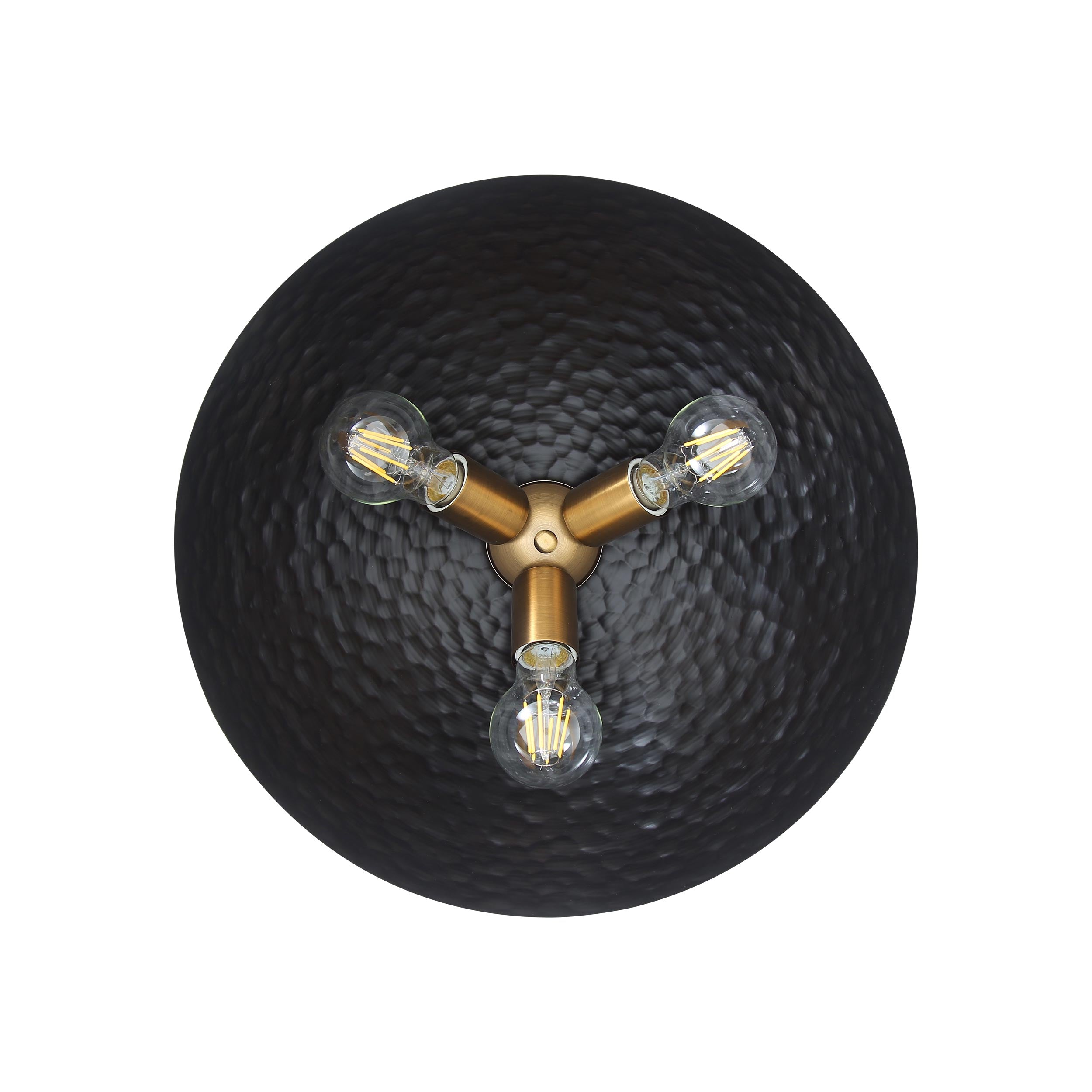 Golden Lighting Shepard 3-light Flush Mount in Modern Brass and Matte Black shade - - Golden Lighting