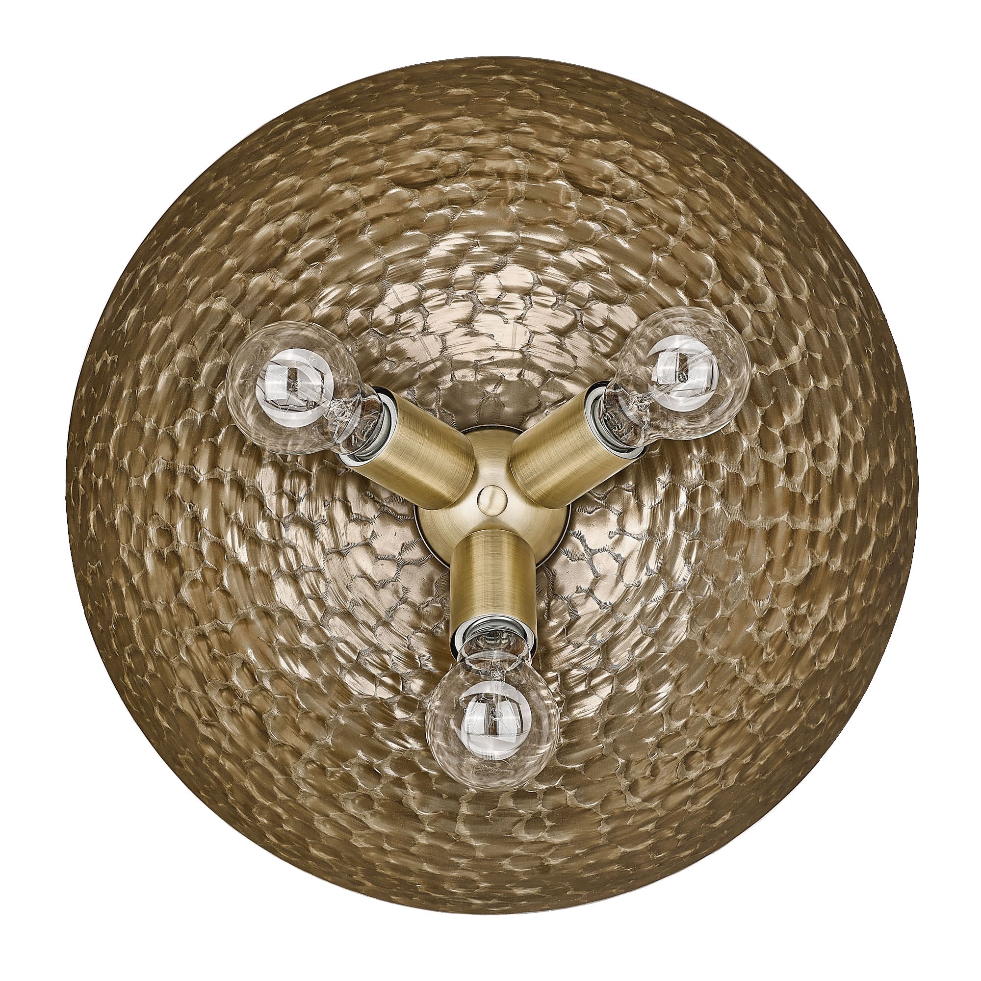 Golden Lighting Shepard 3-light Flush Mount in Modern Brass and Modern Brass shade - - Golden Lighting